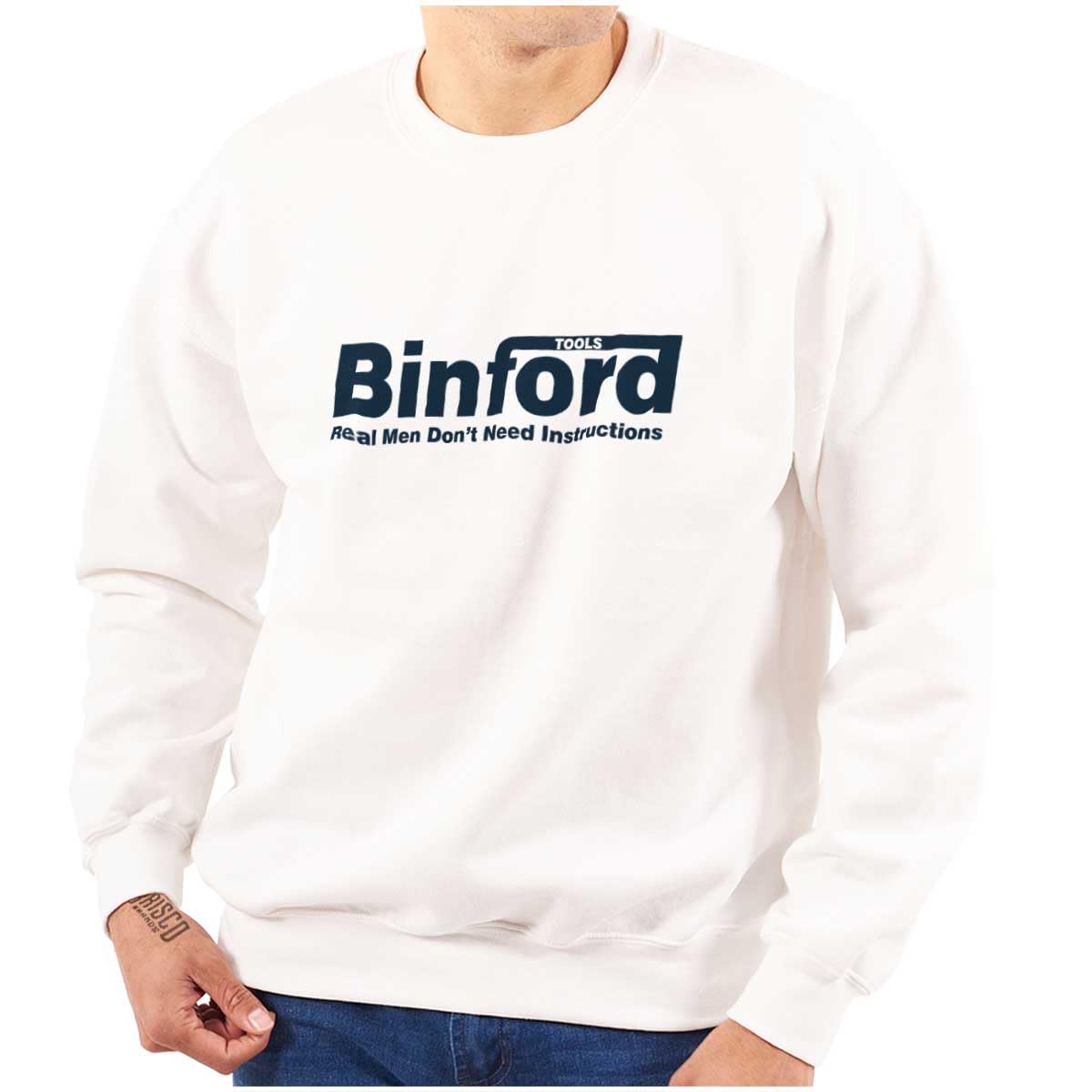 Brisco Brands Binford Tools Real Men No Instruction Sweatshirt - Unisex Pullover Hoodie for Men & Women | Perfect for DIY Projects, Workshop & Casual Wear
