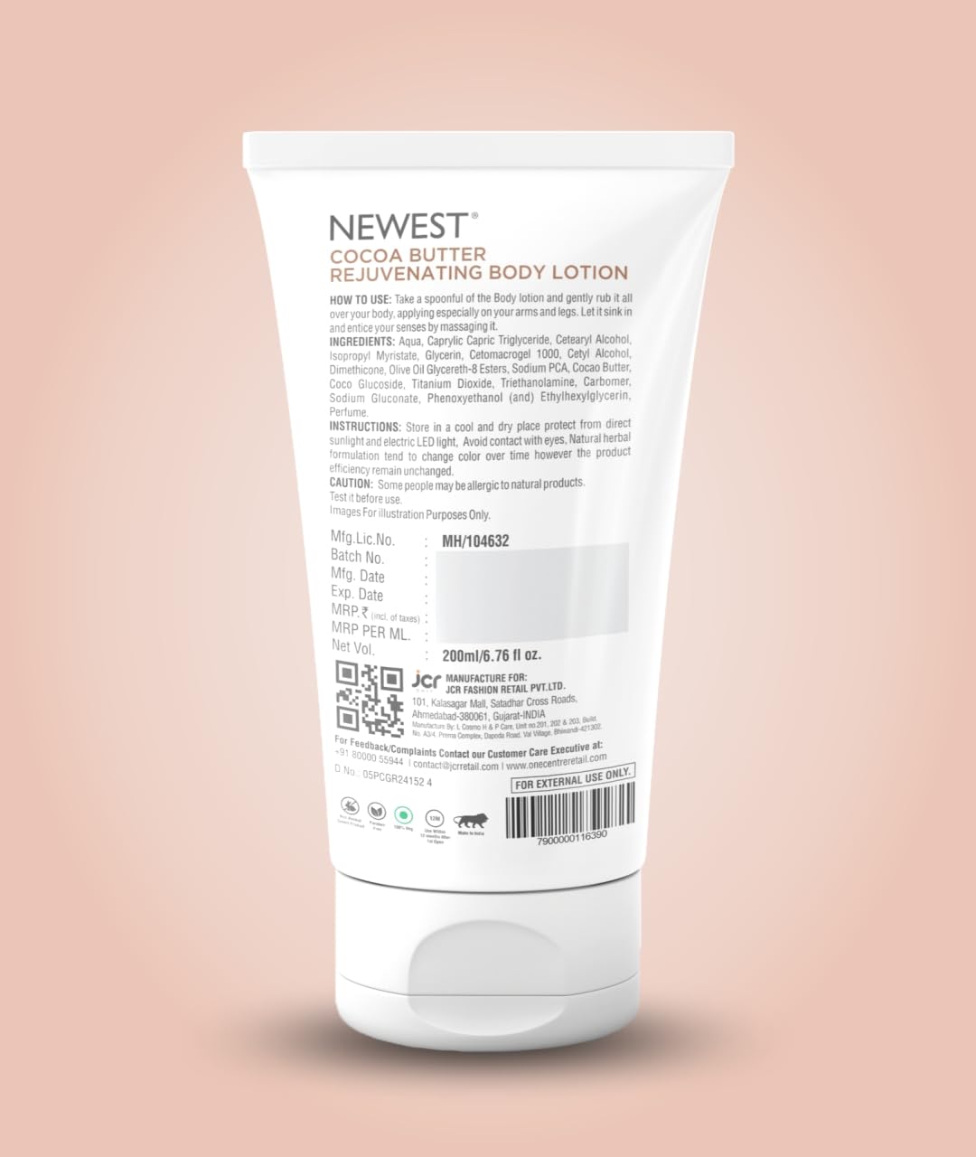 Natural Cocoa Butter Body Lotion for Men & Women - 200ml | Deep Hydration for Dry Skin, Promotes Glowing Complexion | Perfect for Daily Moisturizing & After-Sun Care