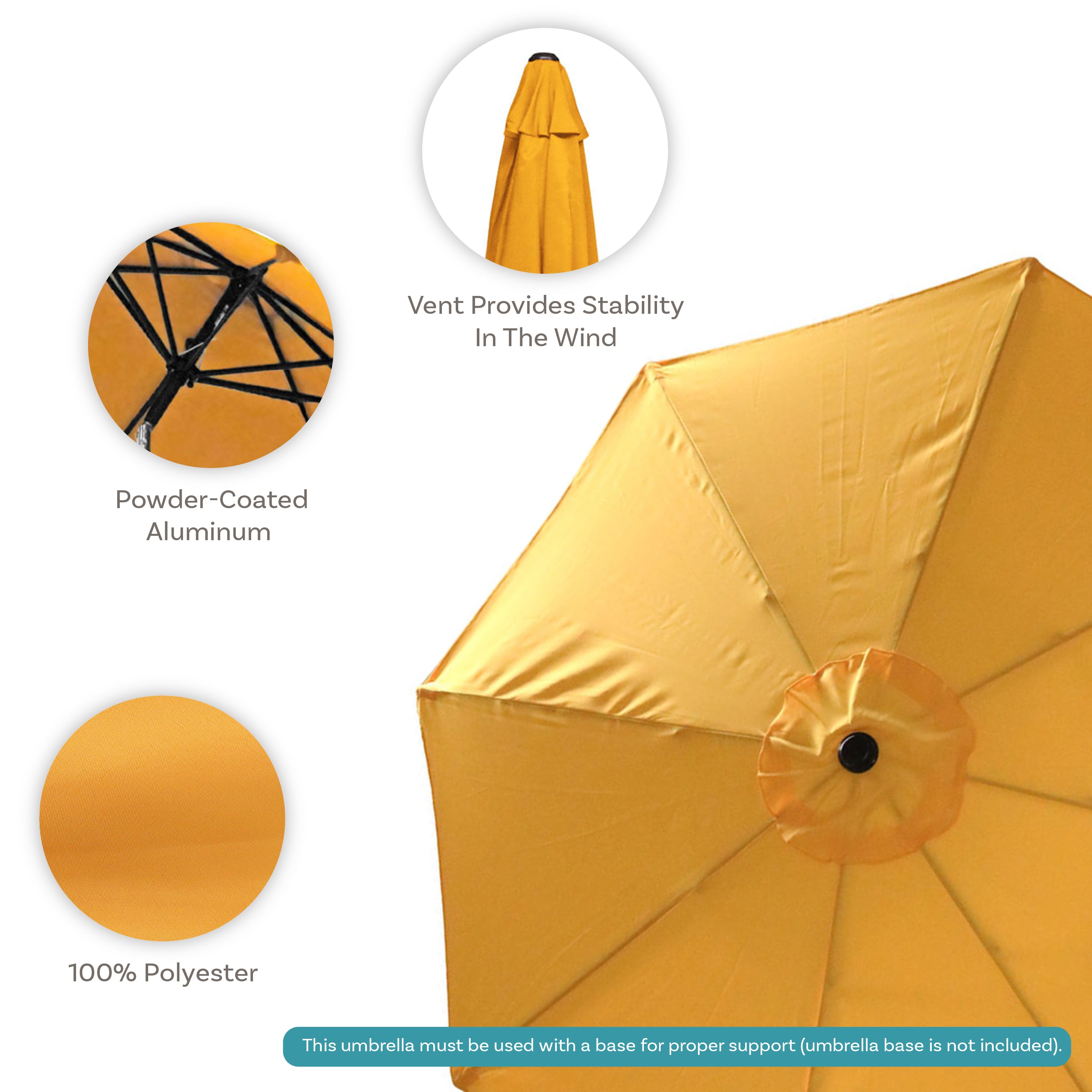 Sunnydaze 9-Foot Aluminum Outdoor Patio Umbrella with Tilt & Crank - Perfect for Poolside, Backyard, Deck, and Garden Shade