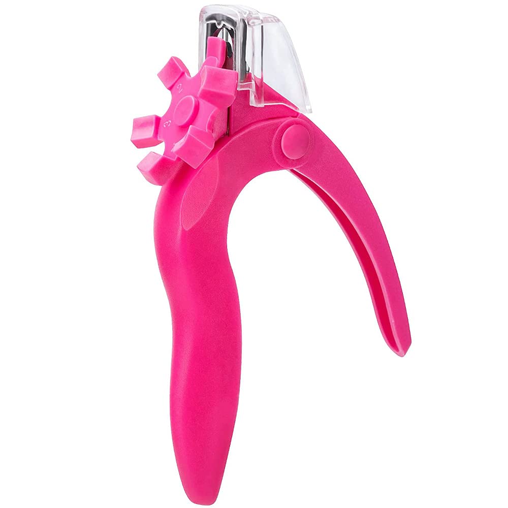 Professional Stainless Steel Nail Clipper for Acrylic & Gel Nails - Adjustable Fake Nail Trimmer with Non-Slip Grip - Perfect for Nail Art, Manicure & Salon Use at Home or Professional Settings (Red)