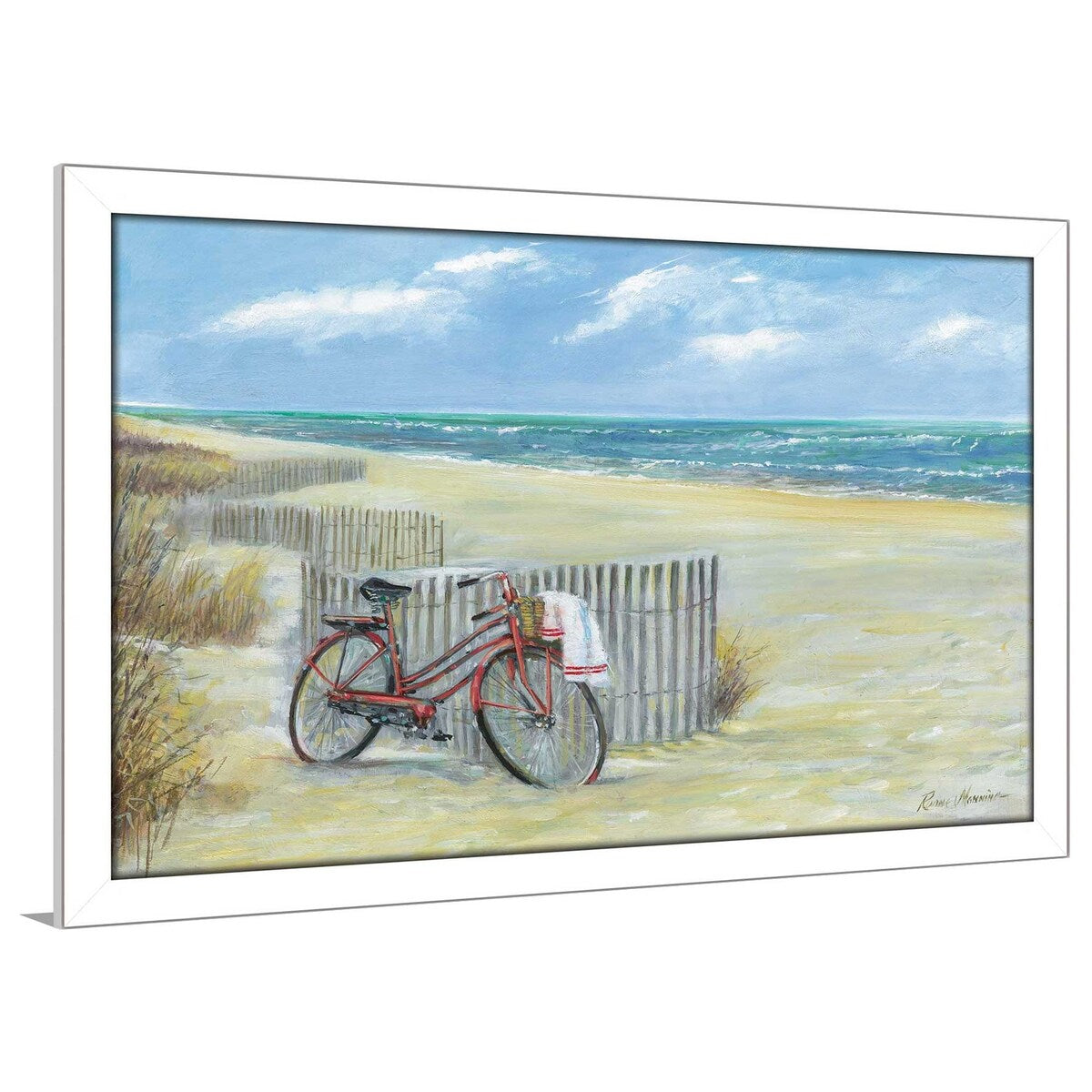 Bike to the Beach by Ruane Manning - Premium Acrylic Wall Art Print - Perfect for Beach House Decor, Coastal Living Room & Cycling Enthusiast Gifts