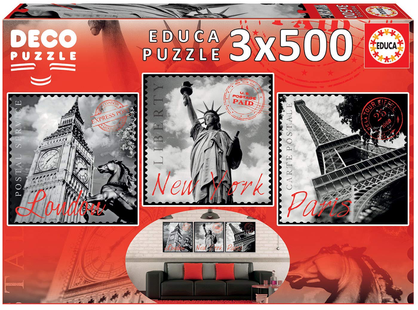 Educa Deco 500-Piece Puzzles - Famous Cities for Home Decor