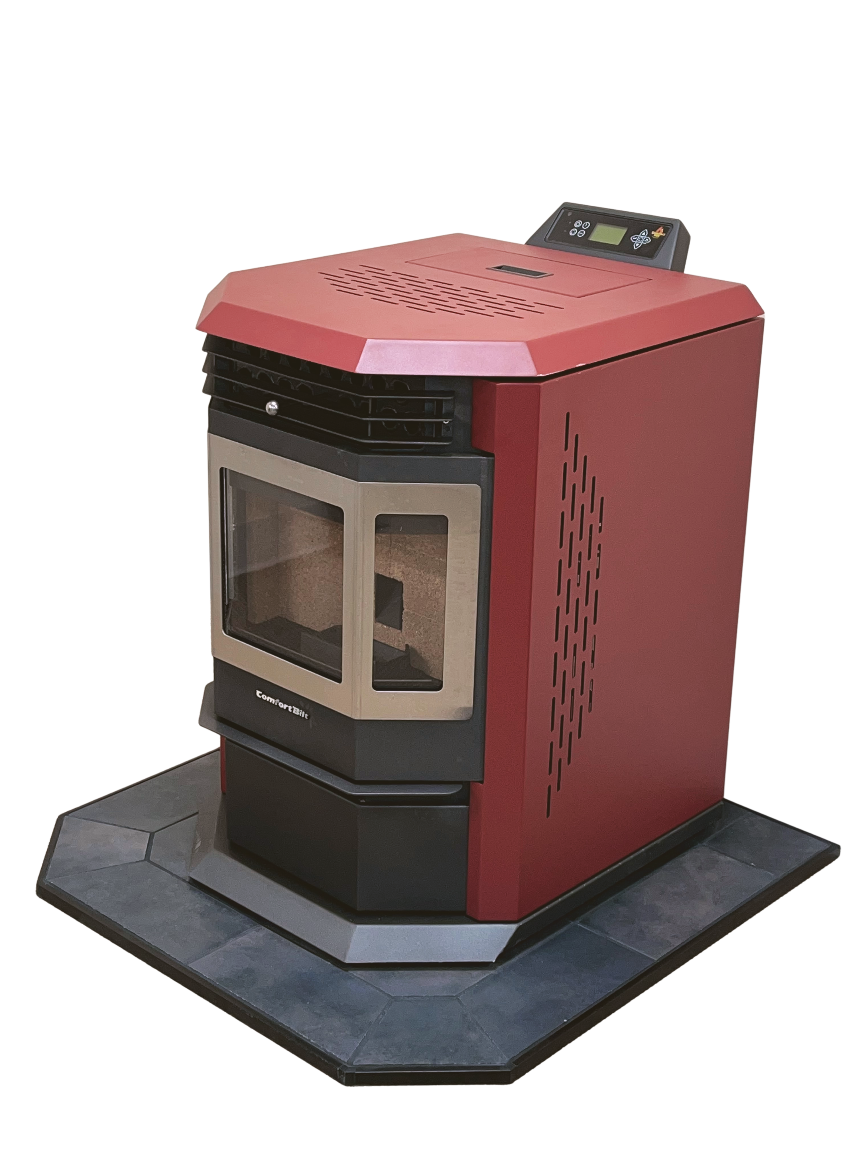 Premium HP22 Burgundy Pellet Stove with 36
