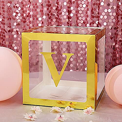 4 Pack Metallic Gold 5 Inch Letter V Stickers - Self-Adhesive Wall Decals for Party Backdrop, Home Decor, Wedding & Event Decorations