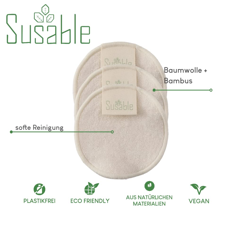 Reusable Organic Cotton Makeup Pads - Set of 12 Eco-Friendly Facial Cleansing Rounds for Makeup Removal & Skincare | Perfect for Daily Face Wash, Travel & Sustainable Beauty Routine