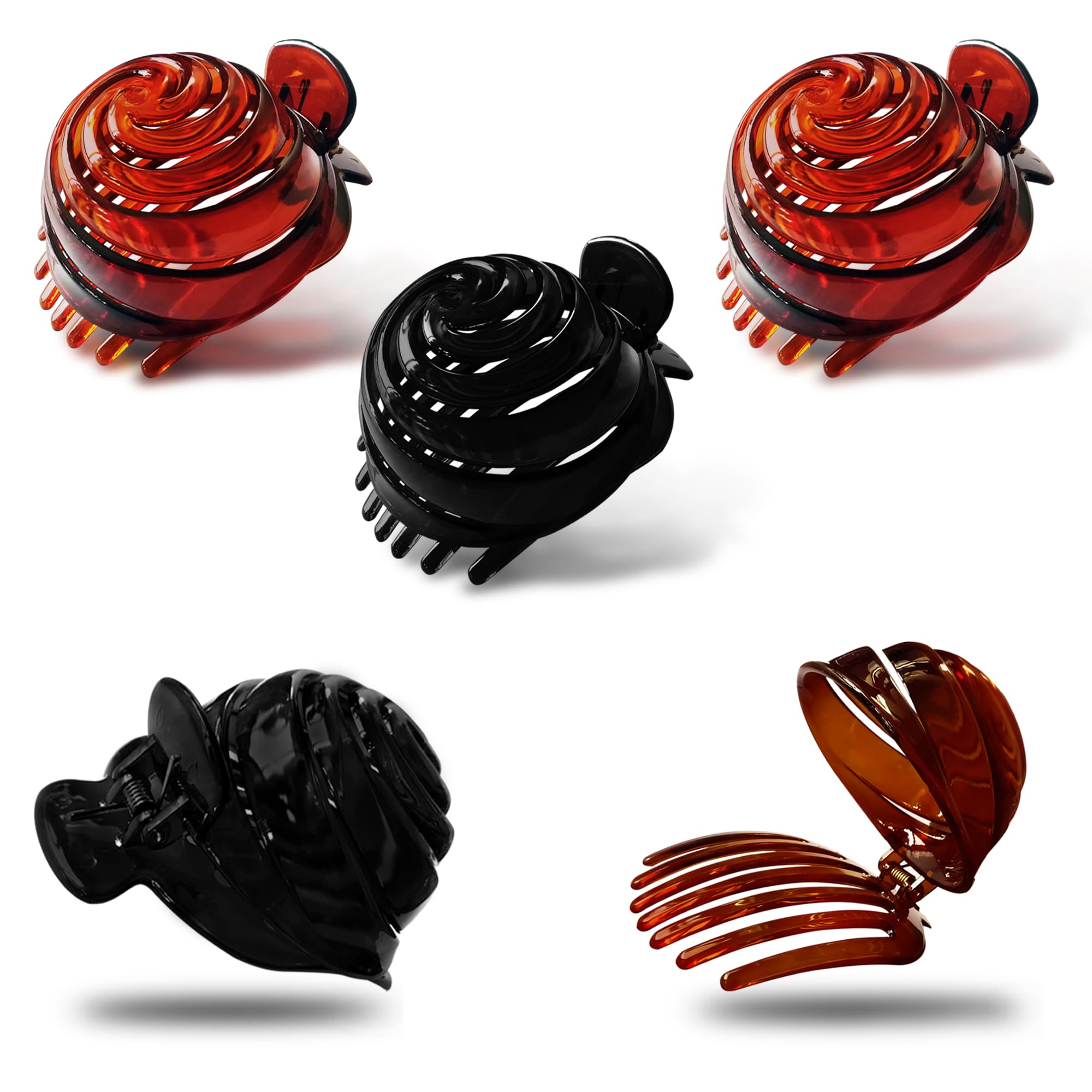 Elegant Rose Bun Maker Hair Clip Set - 3PCS Round Hair Clips for Women, Secure Bun Holders & Updo Accessories | Perfect for Weddings, Parties & Everyday Hairstyles