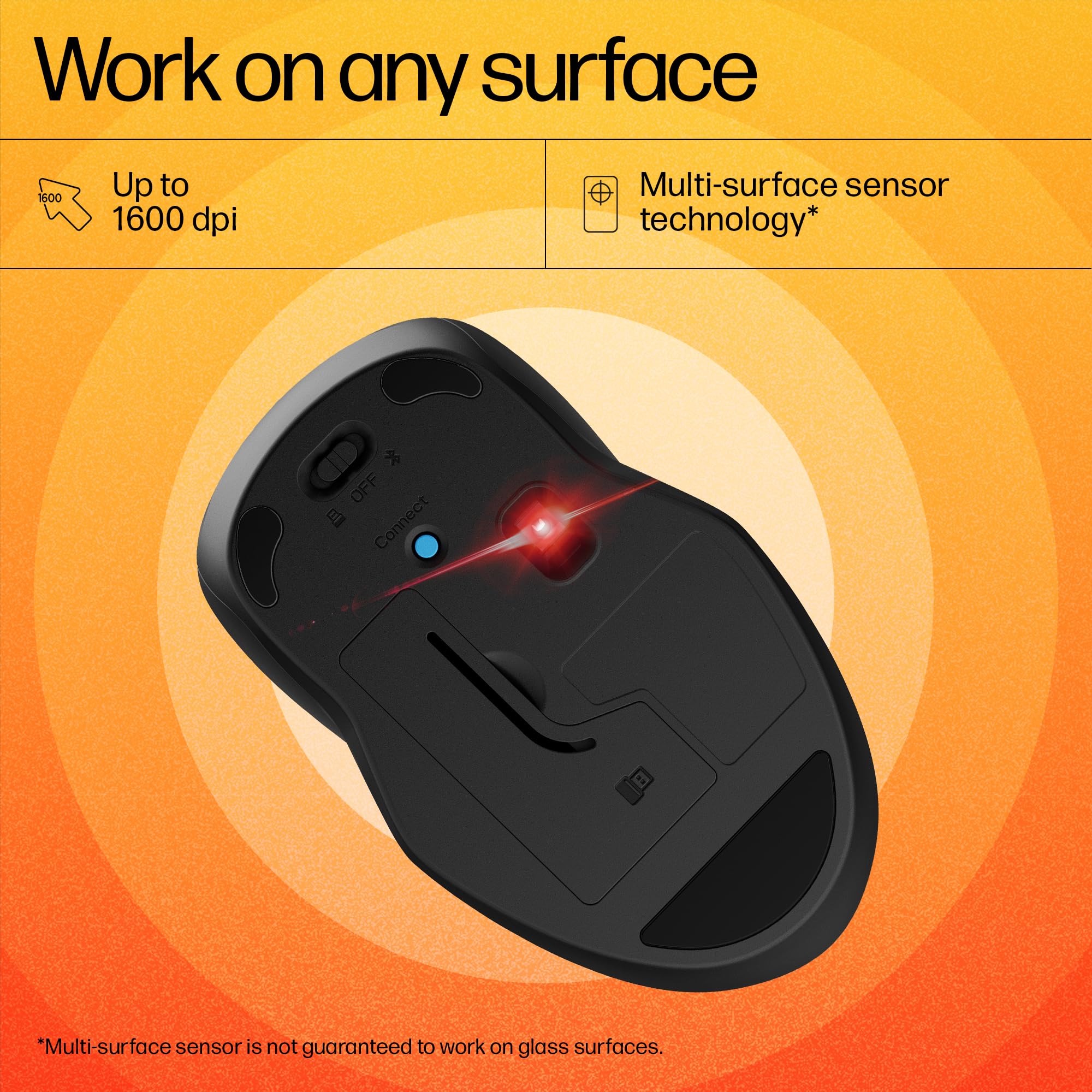 HP 250 Dual Mode Wireless Mouse - 2.4GHz & Bluetooth Connectivity, Multi-Device Pairing, 12-Month Battery Life with 1 AA, 1600 DPI Optical Sensor, Matte Black - Perfect for Office, Home & Travel Use