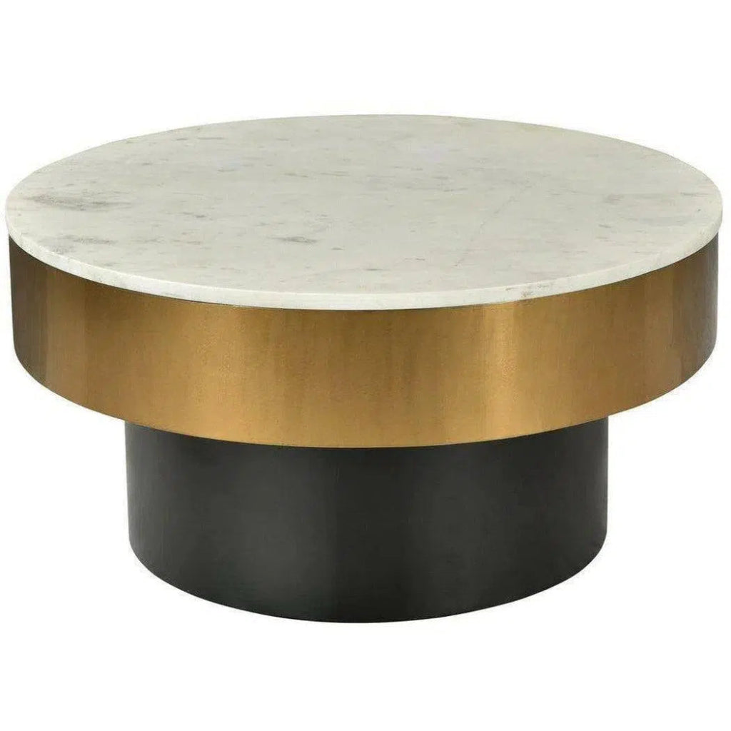 31.5 Inch White Art Deco Coffee Table - Mid-Century Modern Style for Living Room, Lounge & Home Decor