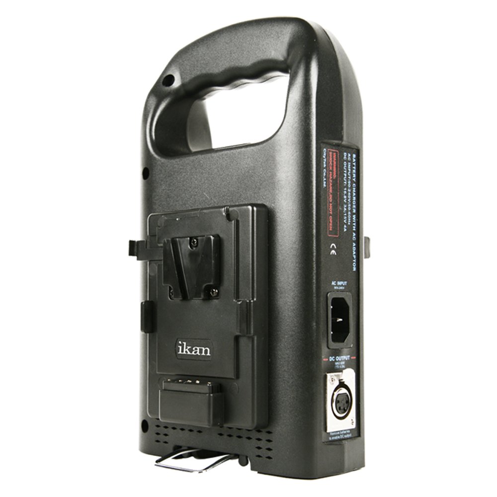 Ikan C-2KS V Mount Dual Battery Charger (Black) - Fast Charging for DSLR Cameras, Video Cameras & LED Lights - Perfect for Professional Photographers & Videographers