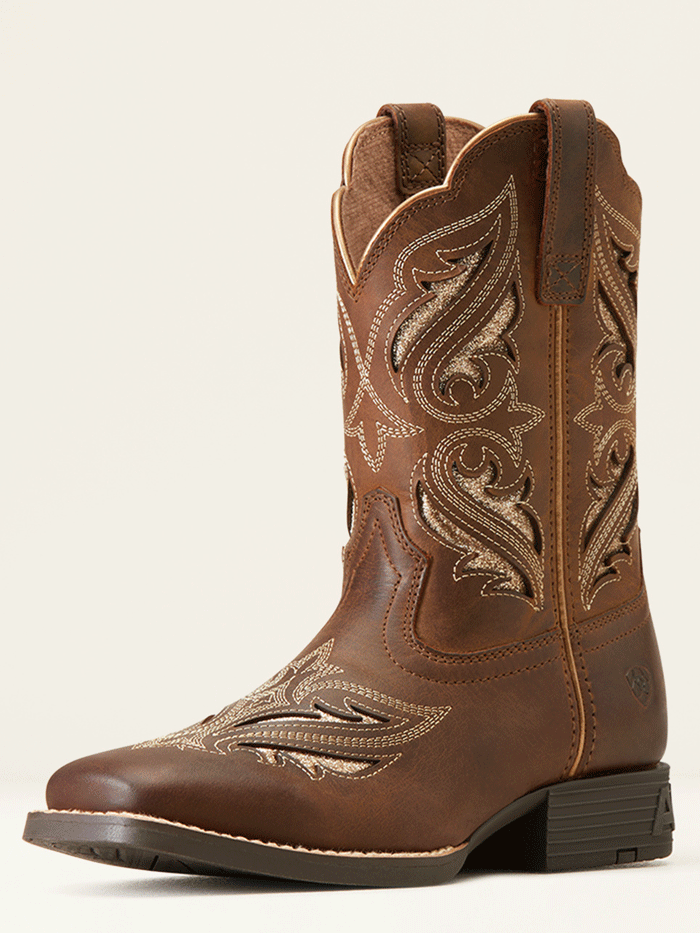 Ariat Kids Round Up Bliss Western Boots for Girls - Sassy Brown Leather Cowboy Boots - Perfect for Rodeo, Horse Riding & Western Fashion
