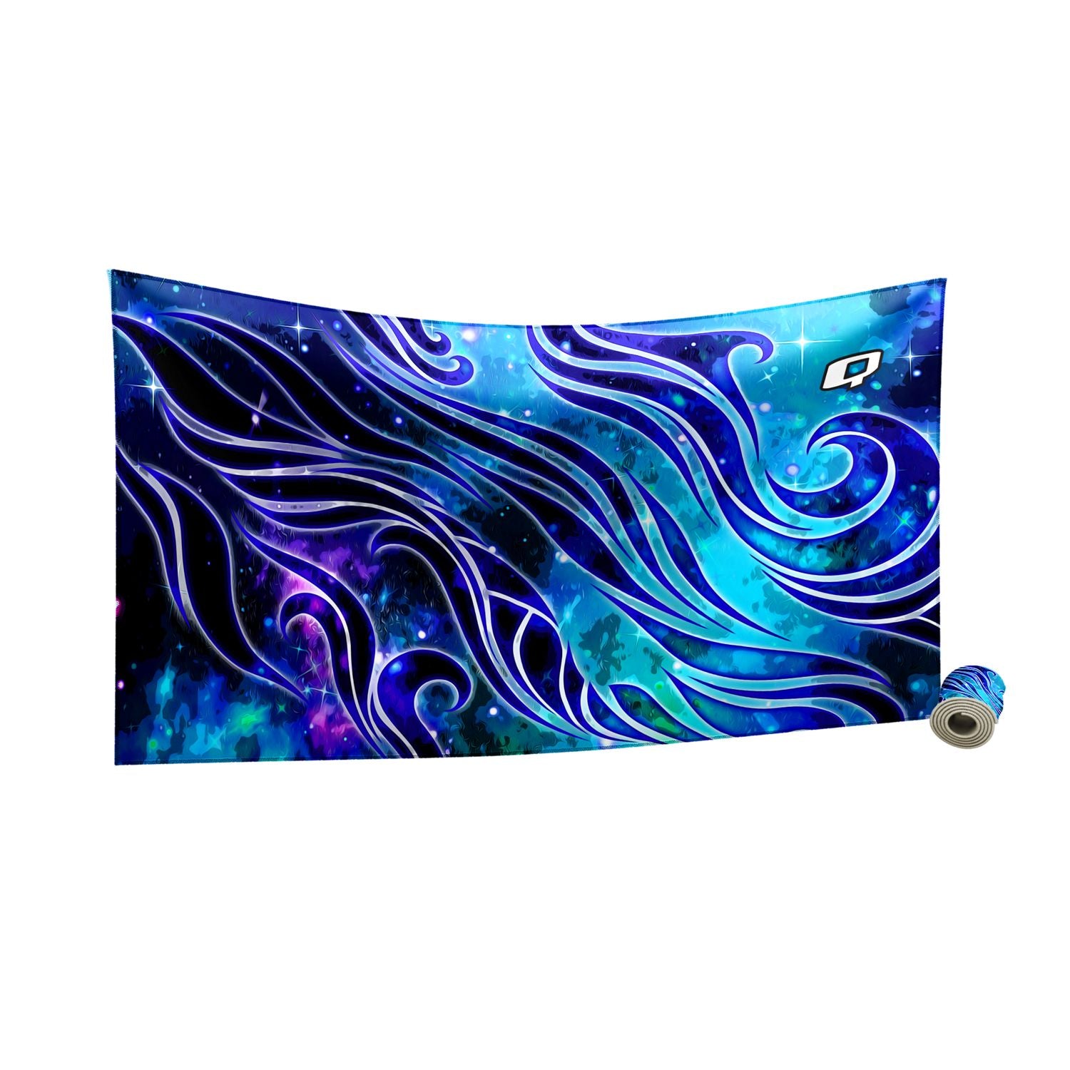 Premium Quick-Dry Microfiber Swim Towel - Ultra Absorbent & Lightweight for Beach, Pool & Travel - Mystic Waves Design