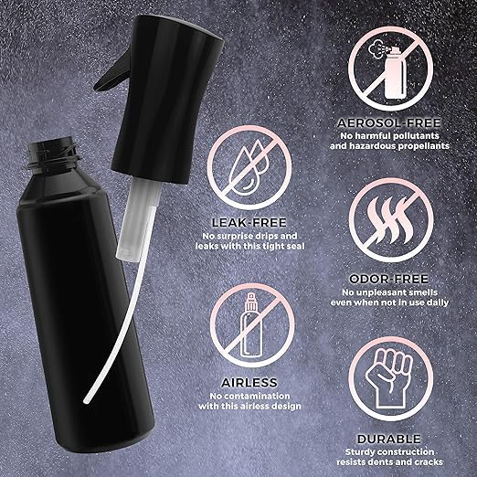 BANIRA Refillable Empty Water Spray Bottle for Hair Styling, Plants, Cleaning, Cooking, Misting & Skin Care - Perfect for Home, Salon, Garden, and Beauty Routine