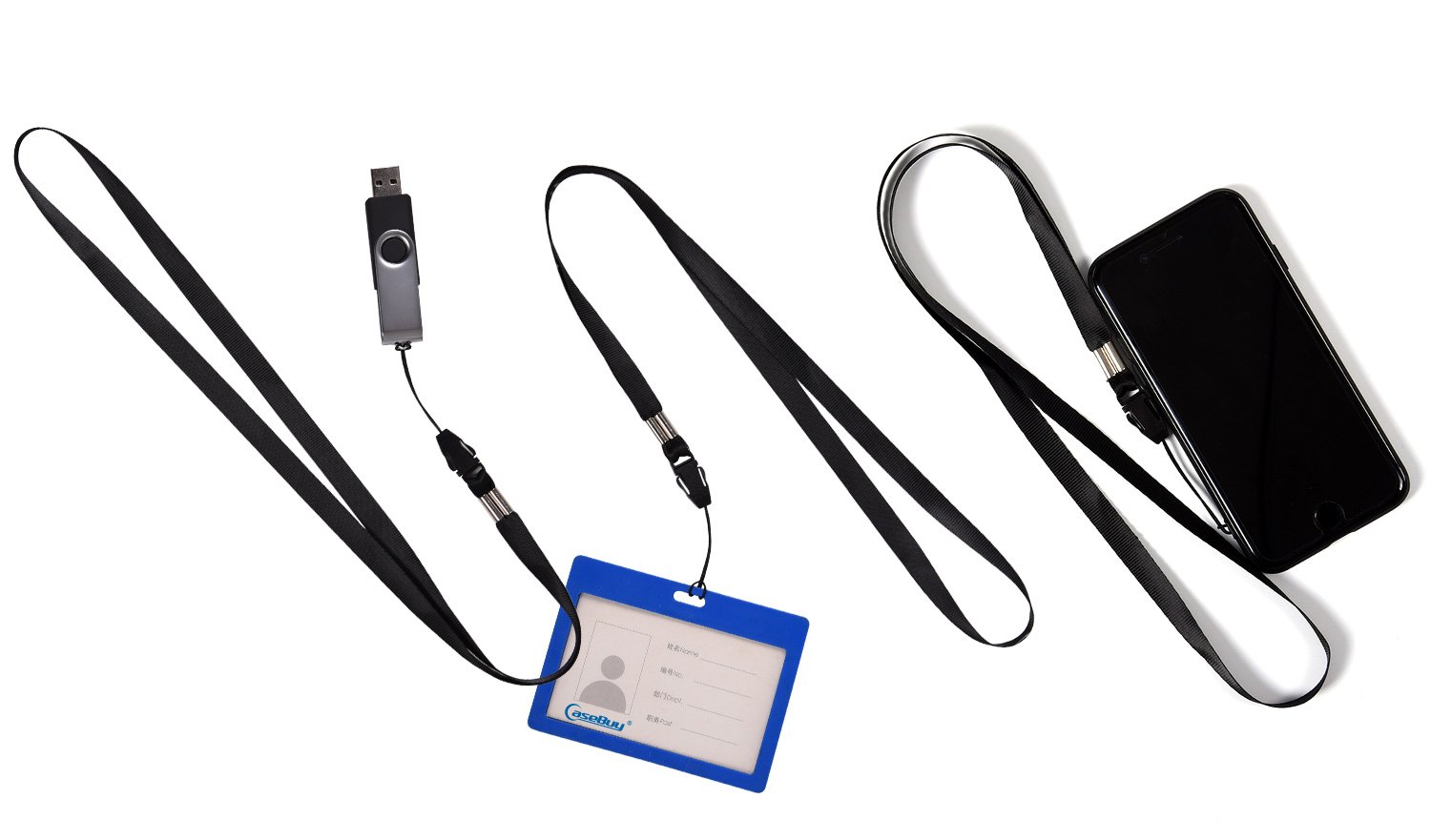 20PCS 18-Inch Black Quick Release Lanyards with Metal Hook - Adjustable Neck Strap for ID Badges, Keys, Phones, USB Drives & Small Gadgets - Perfect for Office, Events, Travel & Work Security (Black)