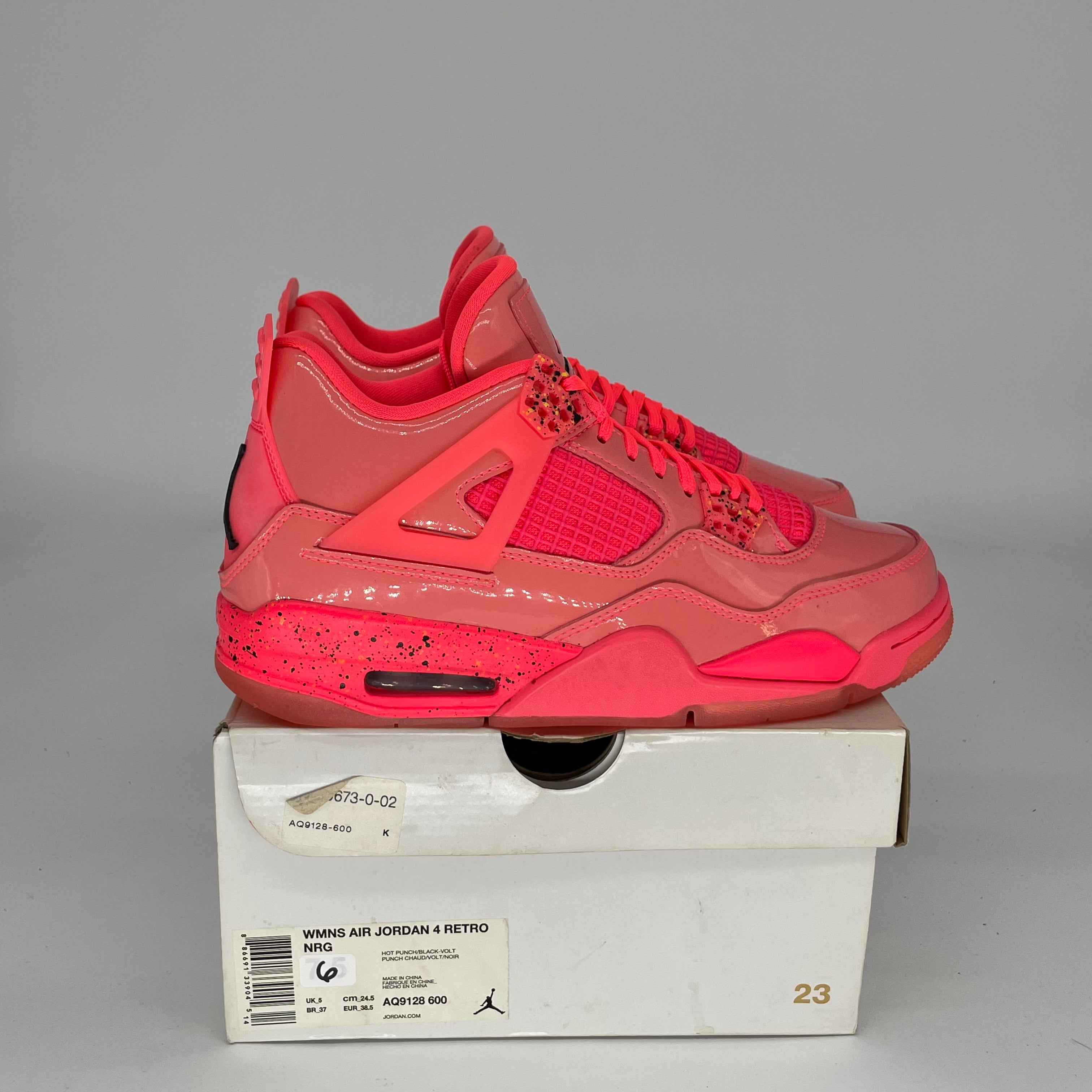 AIR JORDAN 4 Retro 'Hot Punch' Women's Sneakers - Size 6/7.5W (AQ9128-600) | Basketball Shoes for Women, Casual Streetwear Fashion, Gym & Workout Shoes