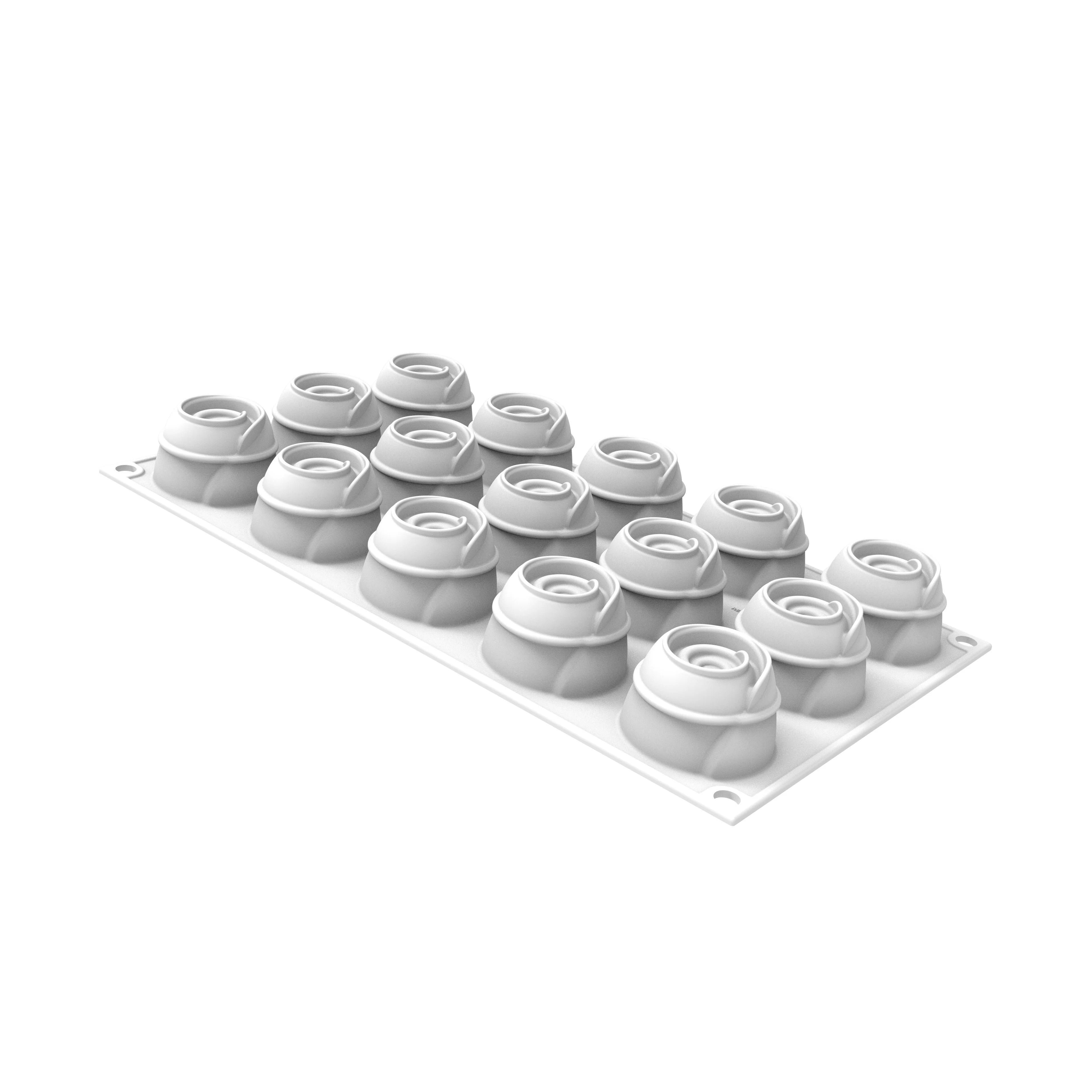 Silikomart Givre 30-Cavity Silicone Mold - 15 Unique Designs for Baking, Chocolate & Candy Making - Perfect for Christmas, Wedding & Party Desserts