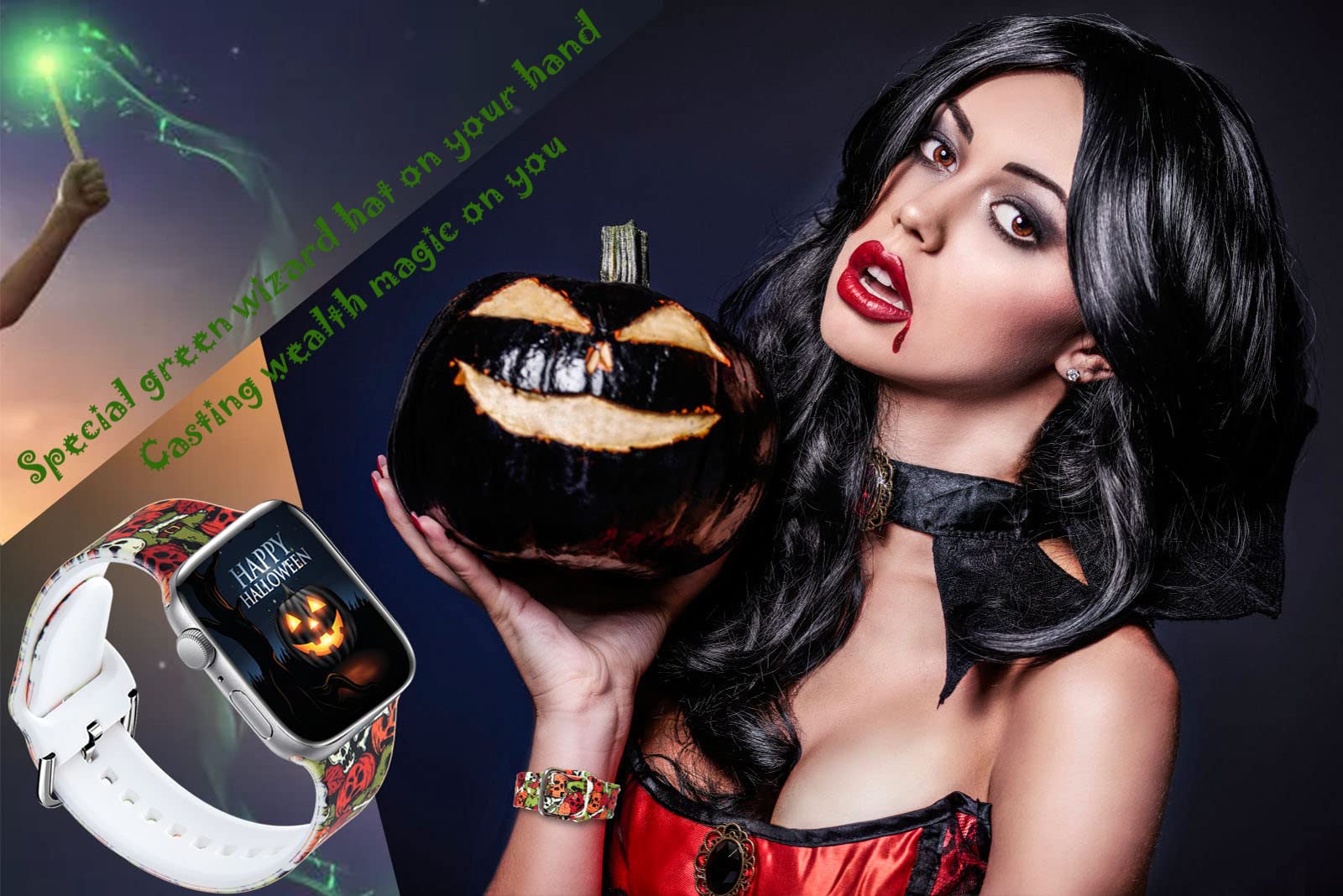 Halloween Apple Watch Bands 2 Pack - Skull Pattern Silicone Sport Strap Compatible with iWatch Series 8/7/6/5/4/3/2/1/SE (38mm/40mm/41mm/42mm/44mm/45mm/49mm) - Waterproof Soft Wristband for Women - Perfect for Halloween Parties, Costume Accessories & Spooky Gift Ideas