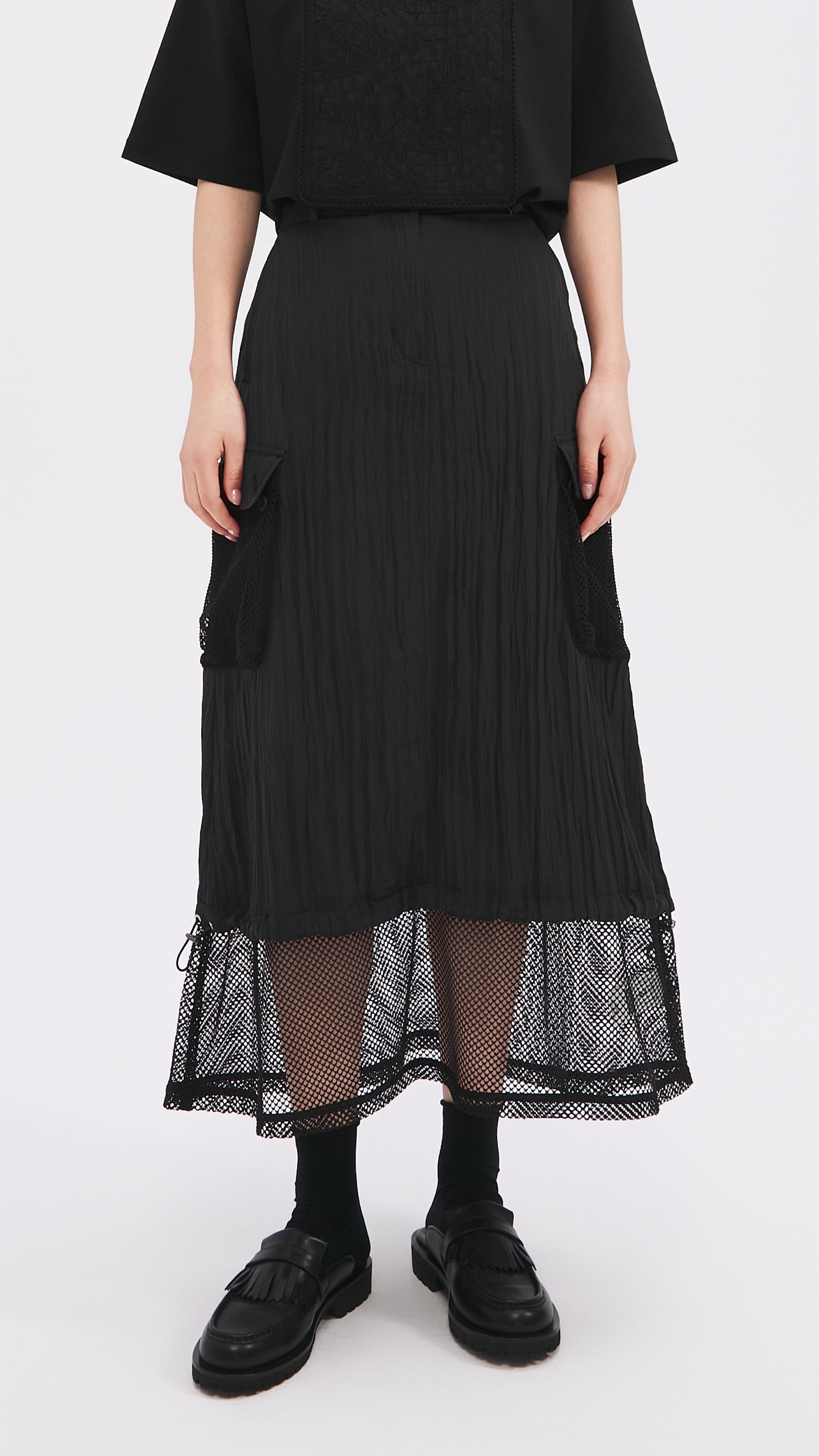 Stylish Nylon Patch Skirt for Women - Trendy A-Line Mini Skirt with Unique Patches | Perfect for Casual Outfits, Parties & Streetwear Fashion