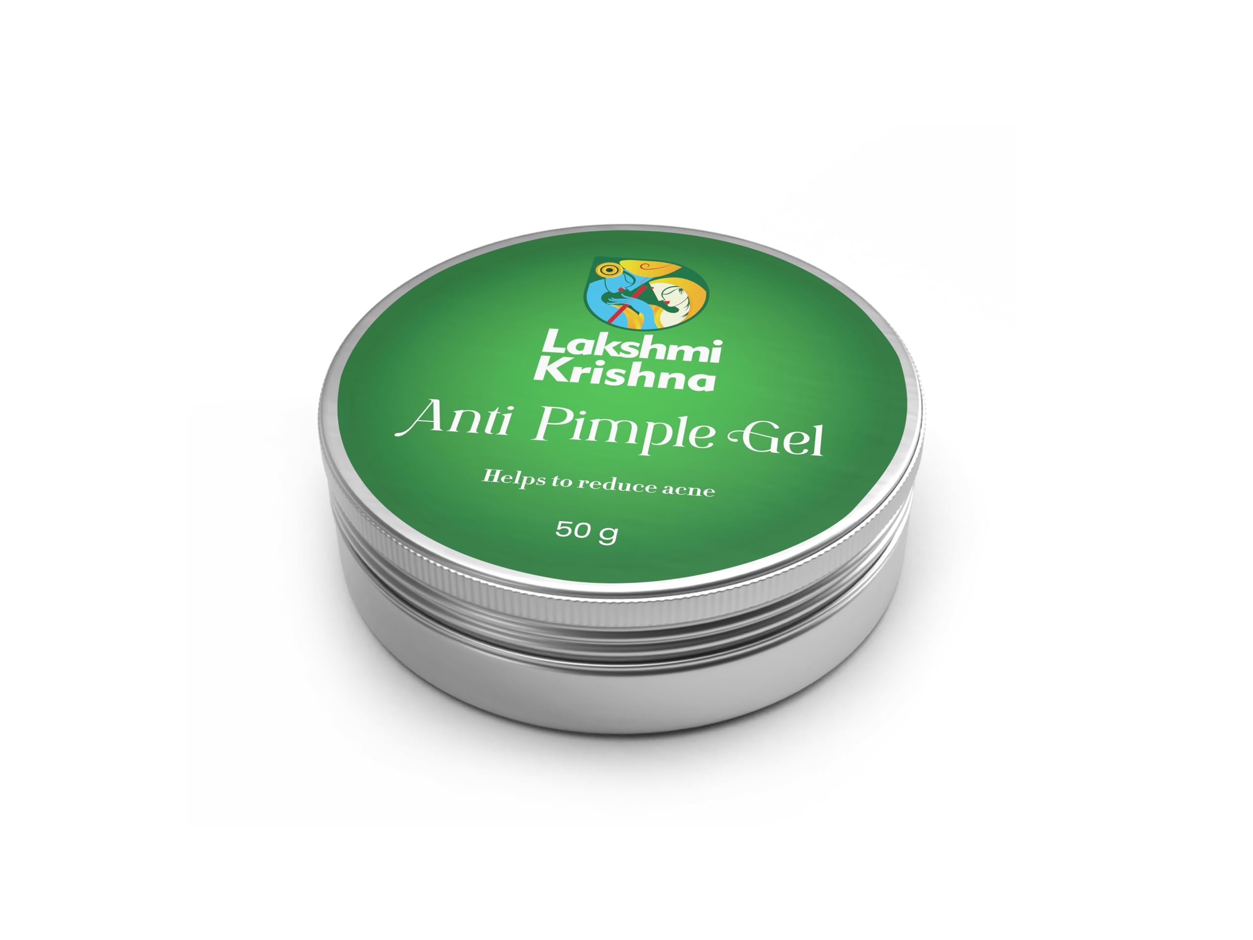 Lakshmi Krishna Natural Pimple Face Gel with Neem & Turmeric - 50g Acne Treatment for Clear Skin | Herbal Anti-Acne Solution for Teens & Adults | Perfect for Daily Skincare Routine & Oily Skin Care