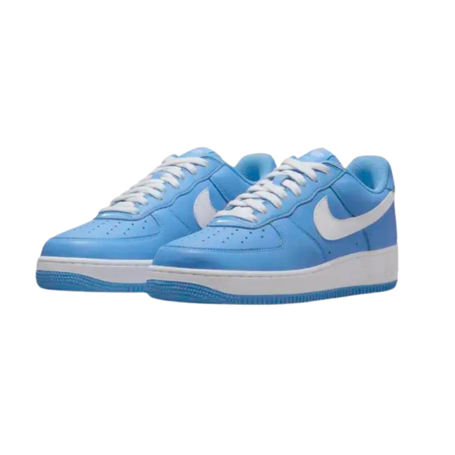 Nike Air Force 1 Low '07 Retro Sneakers - University Blue, White & Metallic Gold Colorway | Men's Basketball Shoes for Casual Wear & Street Style