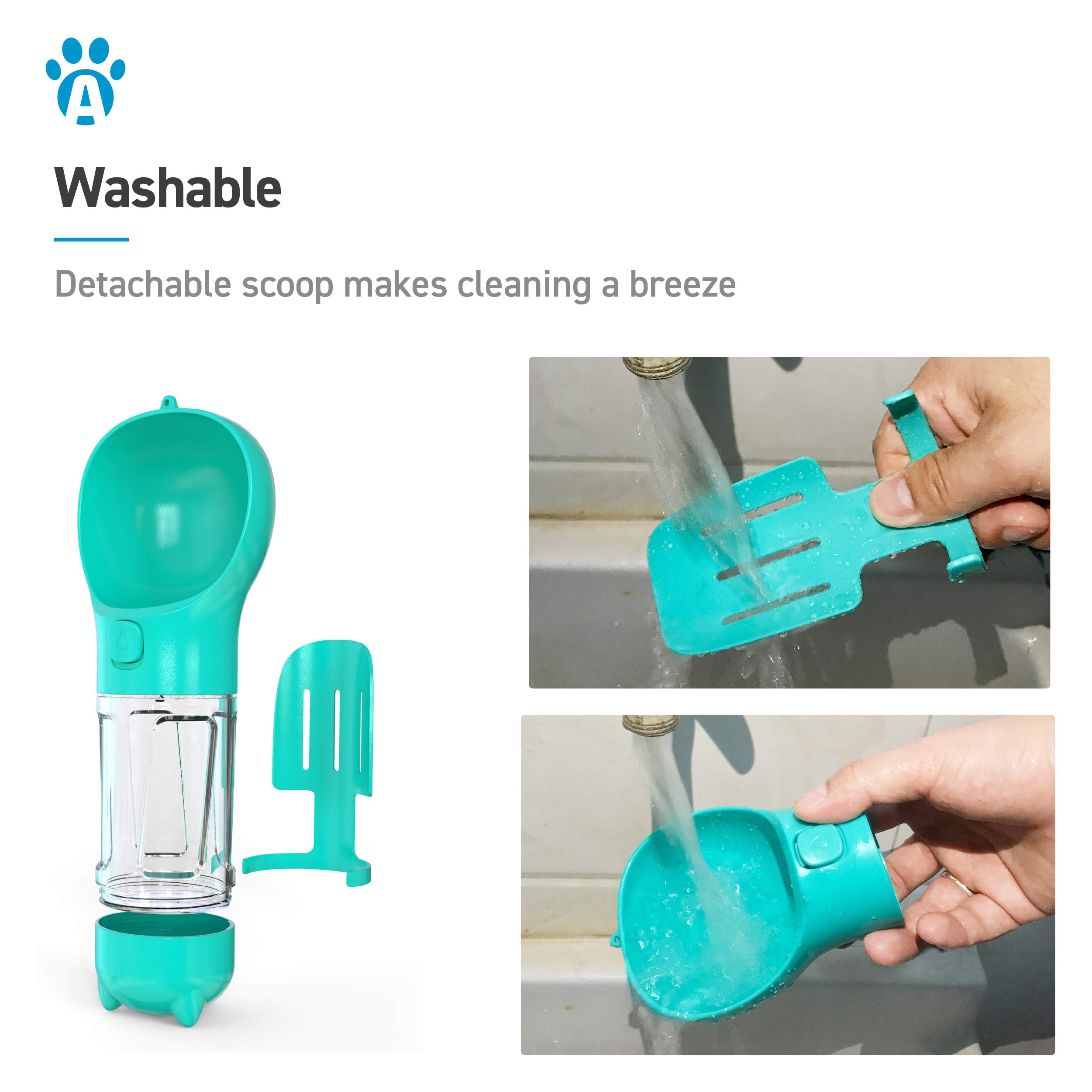 Portable Dog Water Bottle with Leak-Proof Bowl, Built-in Poop Scoop & Waste Bag Dispenser - Perfect for Hiking, Travel & Outdoor Adventures with Your Pet