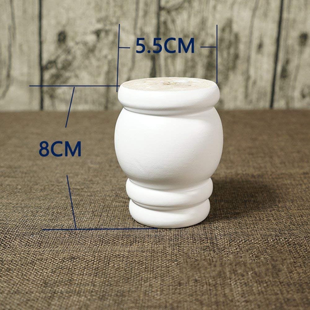 Set of 4 White TYP Wood TV Stand Legs - 8cm Height for DIY Furniture, Sofa, Ottoman, Bed & Cabinet - Perfect for Home Office & Living Room Decor
