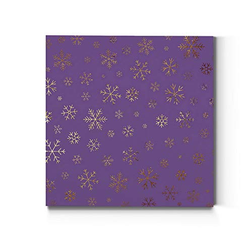 Gold Snowflakes on Purple