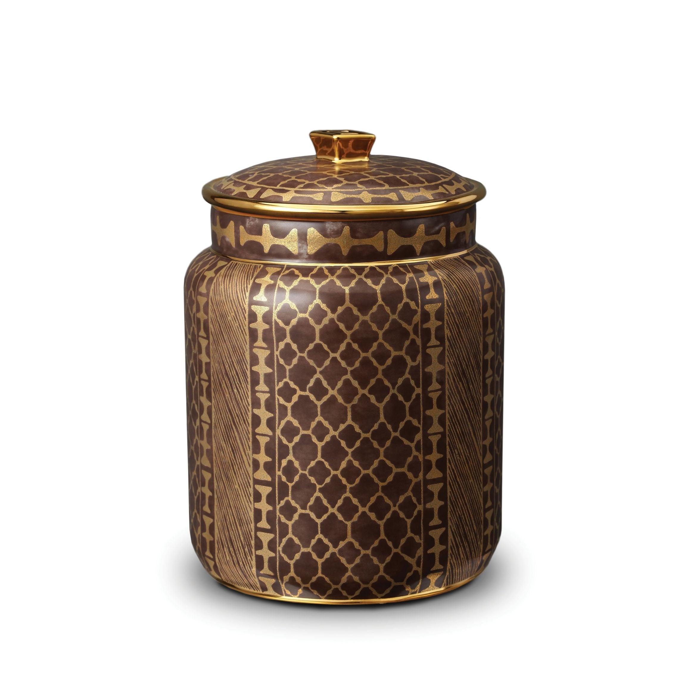 Fortuny Ashanti Medium Canister - Elegant Storage Solution for Kitchen, Bathroom & Office Organization | Perfect for Tea, Coffee, Sugar & Spices