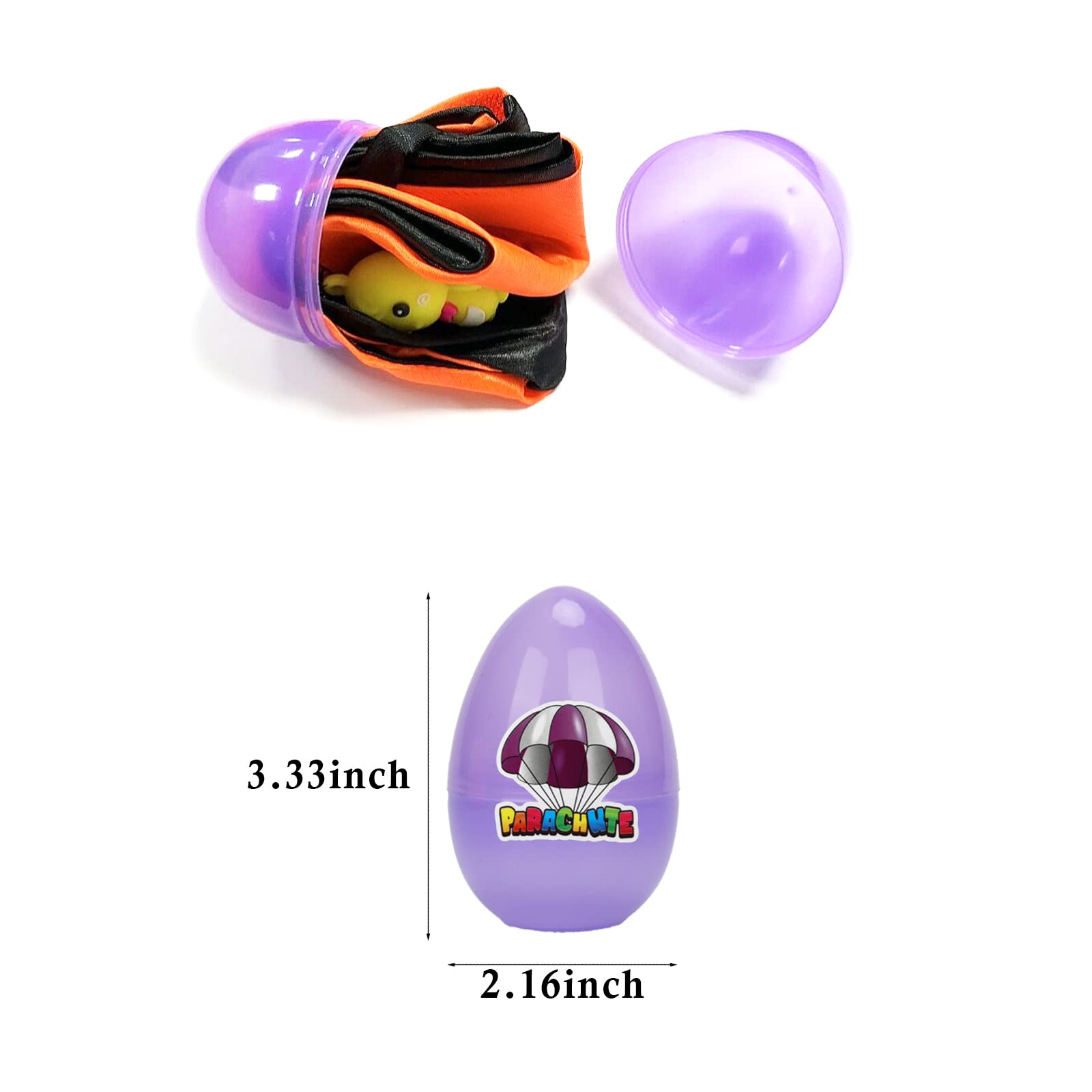 6 Pack Easter Egg with Parachute Toy - Fun Outdoor Easter Basket Stuffers for Kids, Boys & Girls - Perfect for Easter Egg Hunts, Party Favors & Spring Outdoor Play
