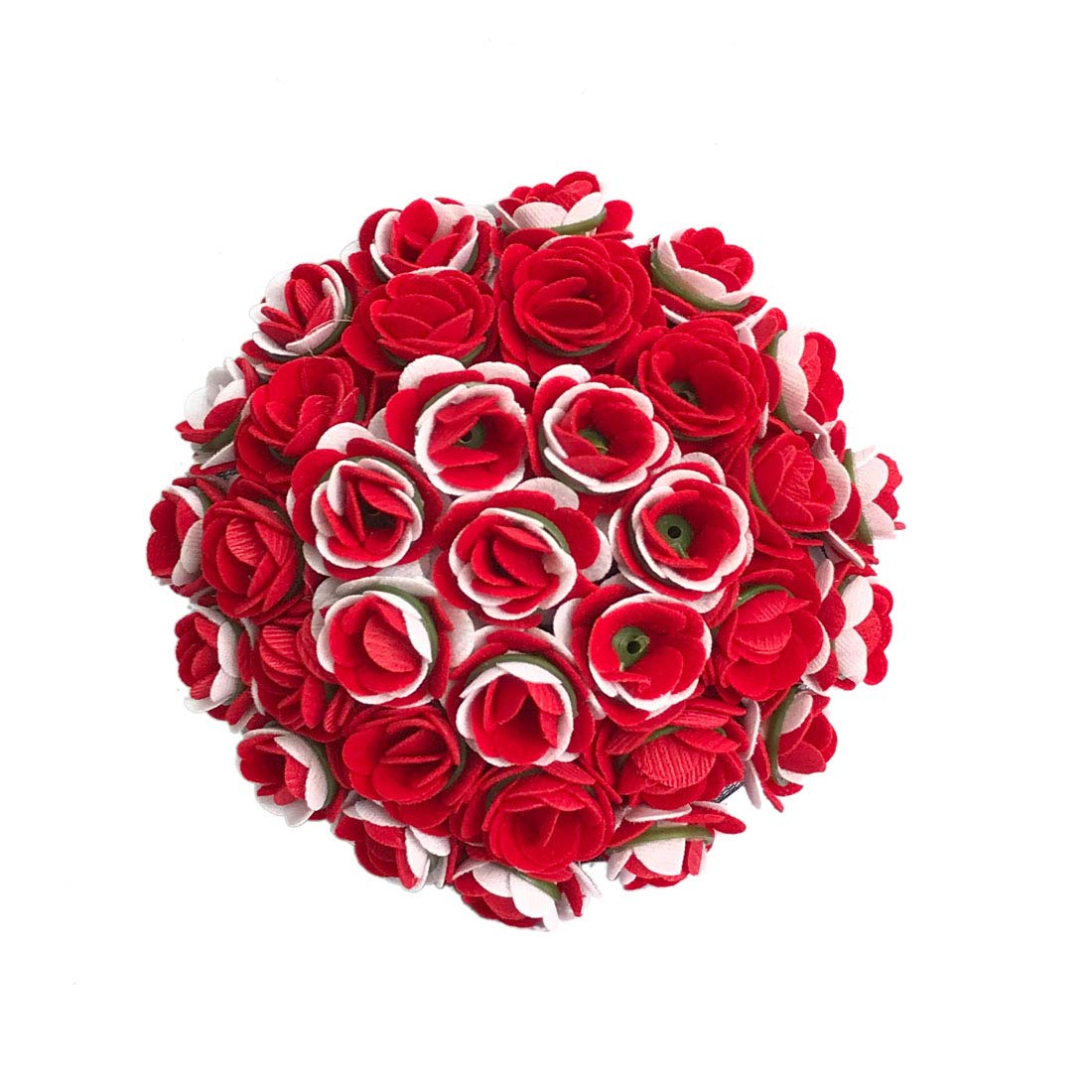 GadinFashion Artificial Flower Juda Gajra Hair Accessories for Women & Girls - Red & White Floral Hair Jewelry (Pack of 1) - Perfect for Weddings, Parties & Traditional Indian Hairstyles