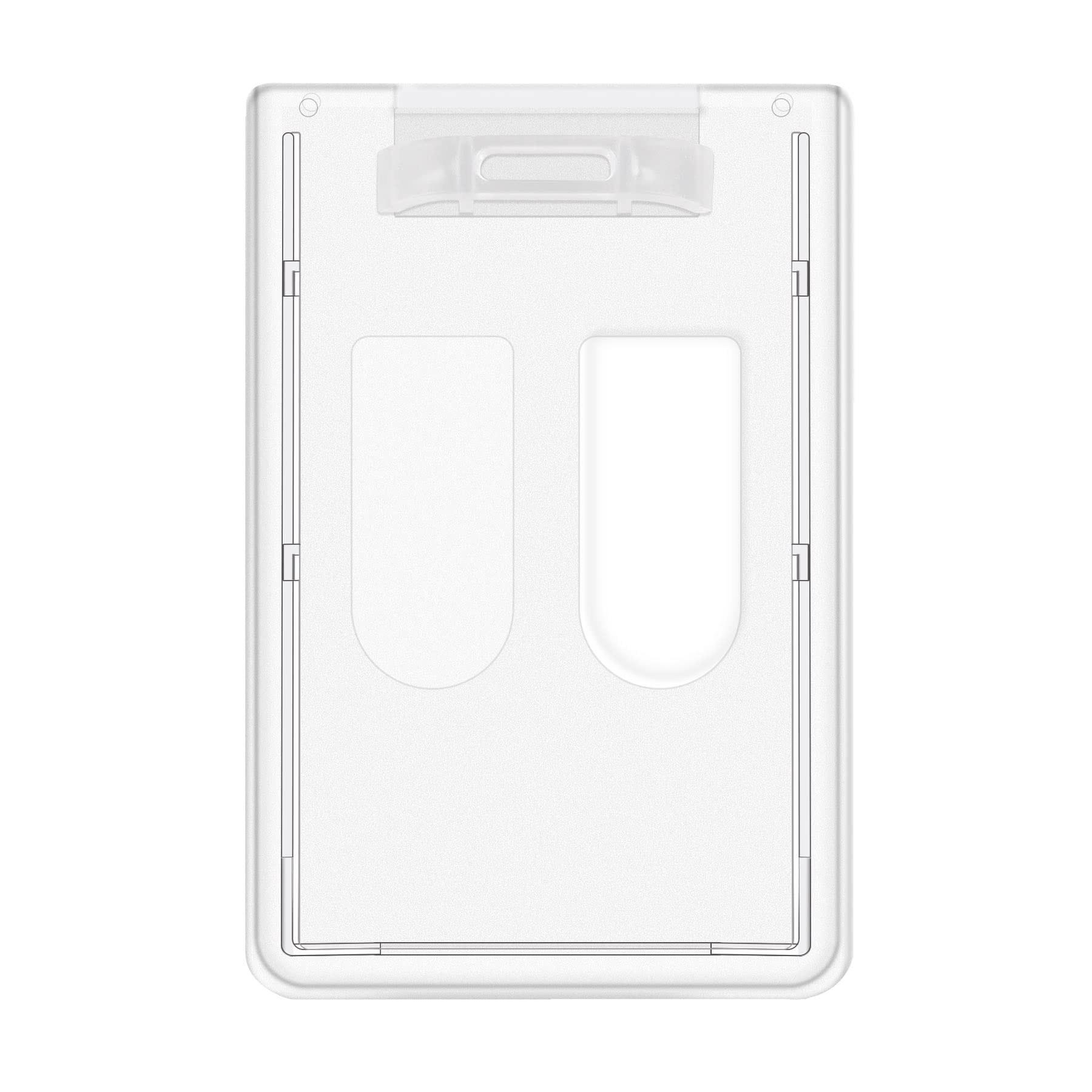 25 Pack Fallen One Name Badge Holders - Durable Hard Plastic ID Card Holders with Thumb Slots, 2 Card Capacity Vertical Design for Conventions, Workplaces & Events