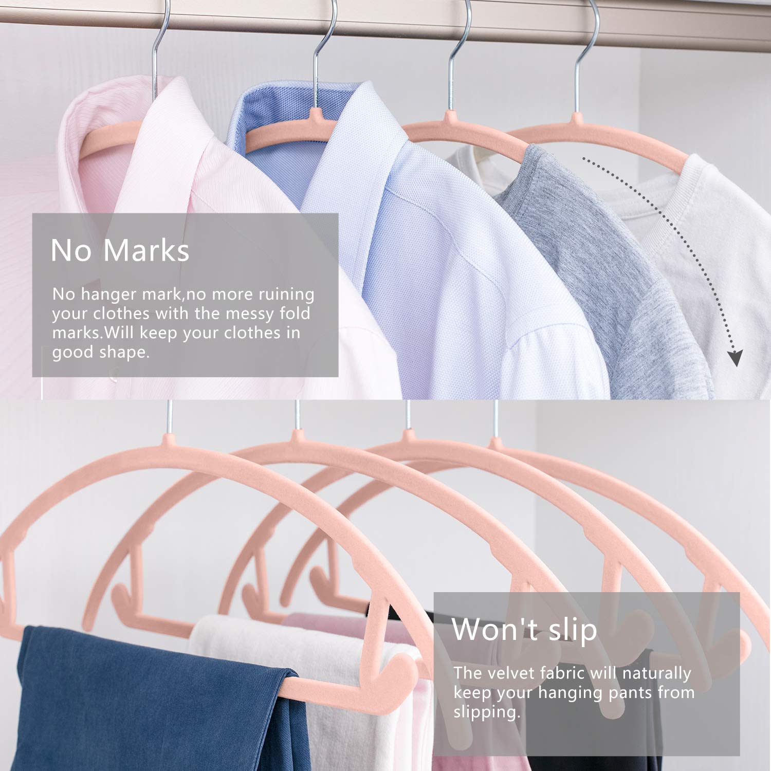 MIZGI Premium Velvet Hangers (30-Pack) - Heavy Duty Non-Slip Closet Organizers with Chrome Hooks, Space Saving Rounded Hangers for Coats, Sweaters, Jackets & Pants - Perfect for Wardrobe Organization & Closet Storage Solutions