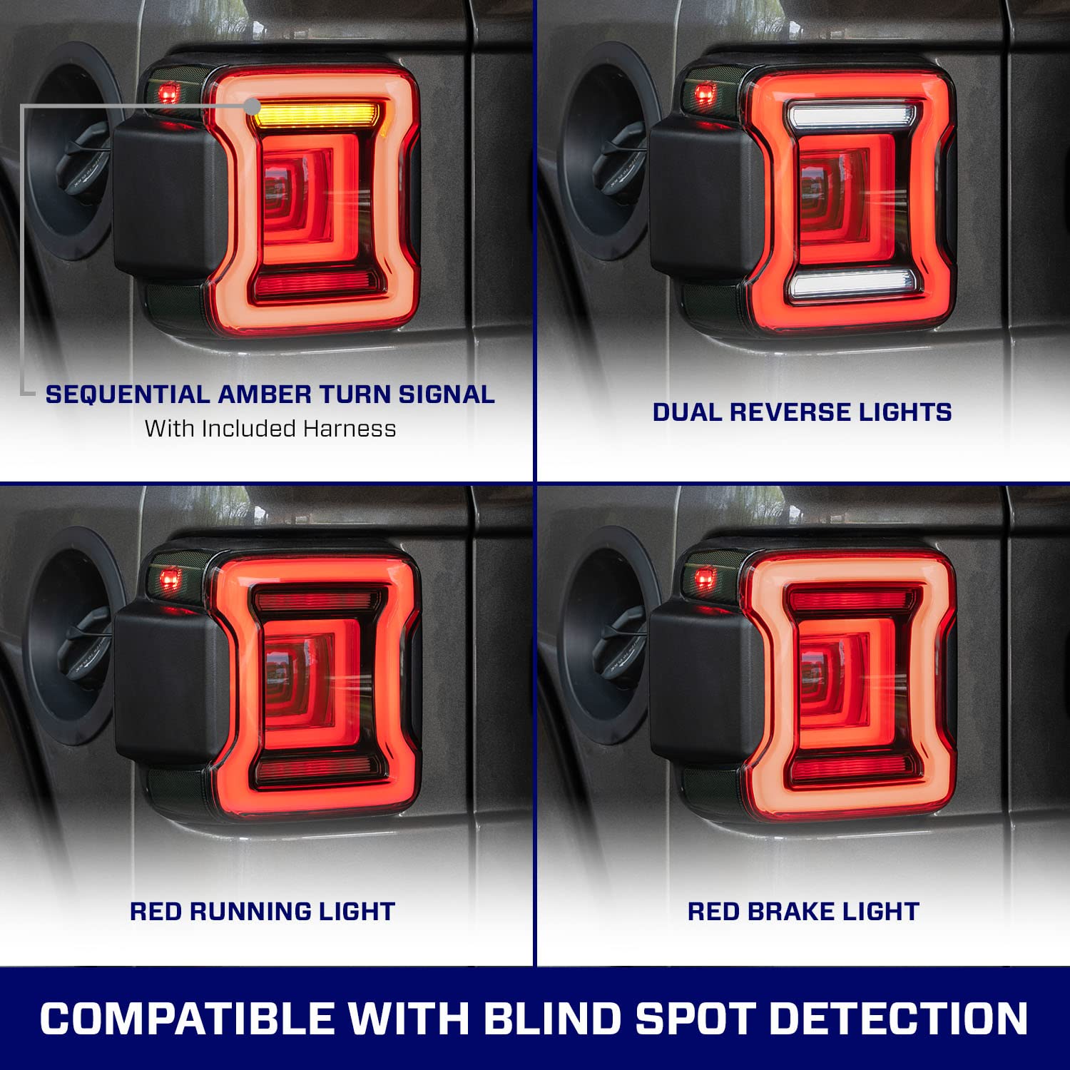 Sequential LED Tail Lights for Jeep Wrangler JL (2018-2025) - Smoked Lens, Plug & Play Installation - Perfect for Off-Roading & Night Driving (Pair)