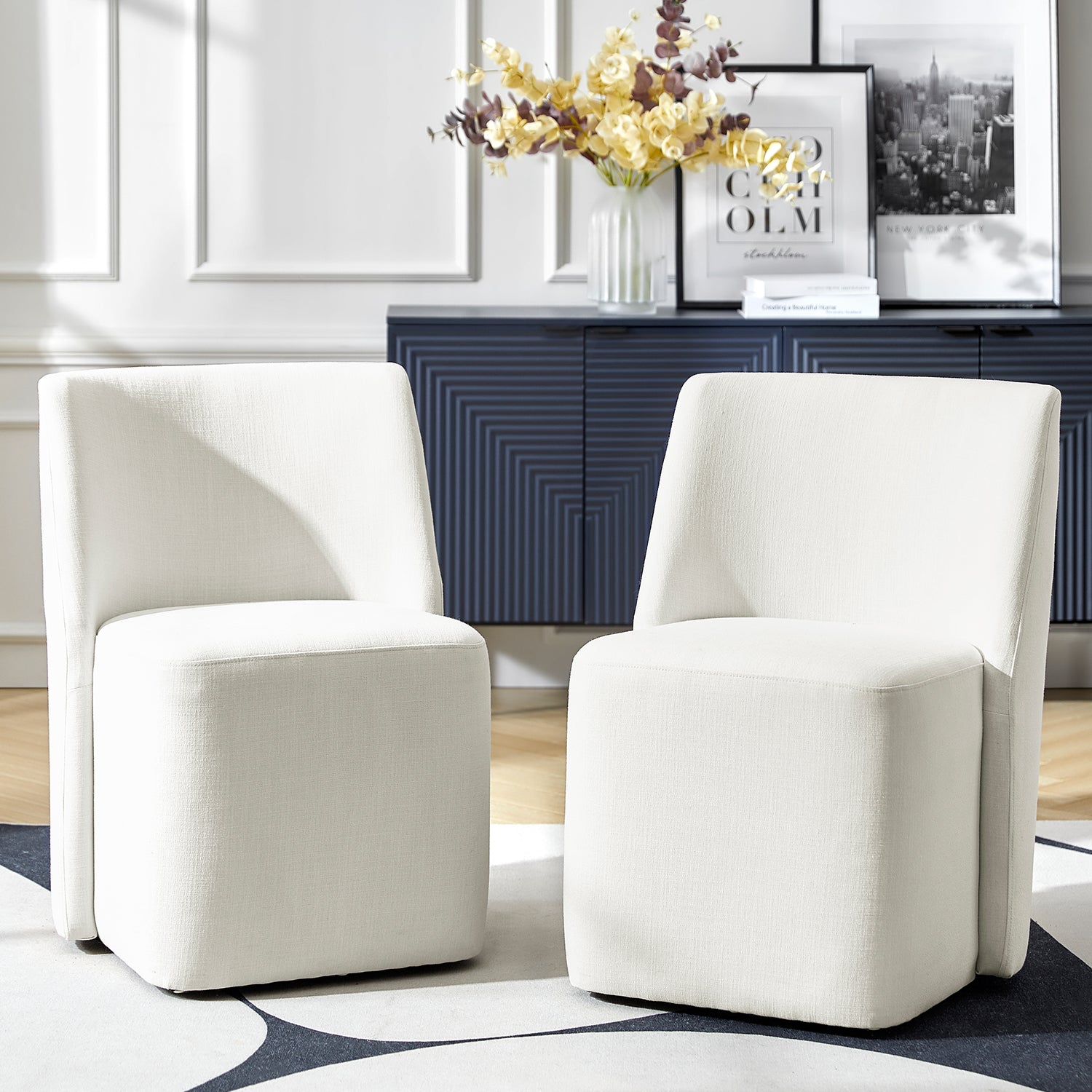 Yale Modern Curved Backrest Dining Chair - Adjustable & Versatile for Kitchen, Dining Room, Office (Set of 2, 4 or 6) - Comfortable Seating for Home & Restaurant Use