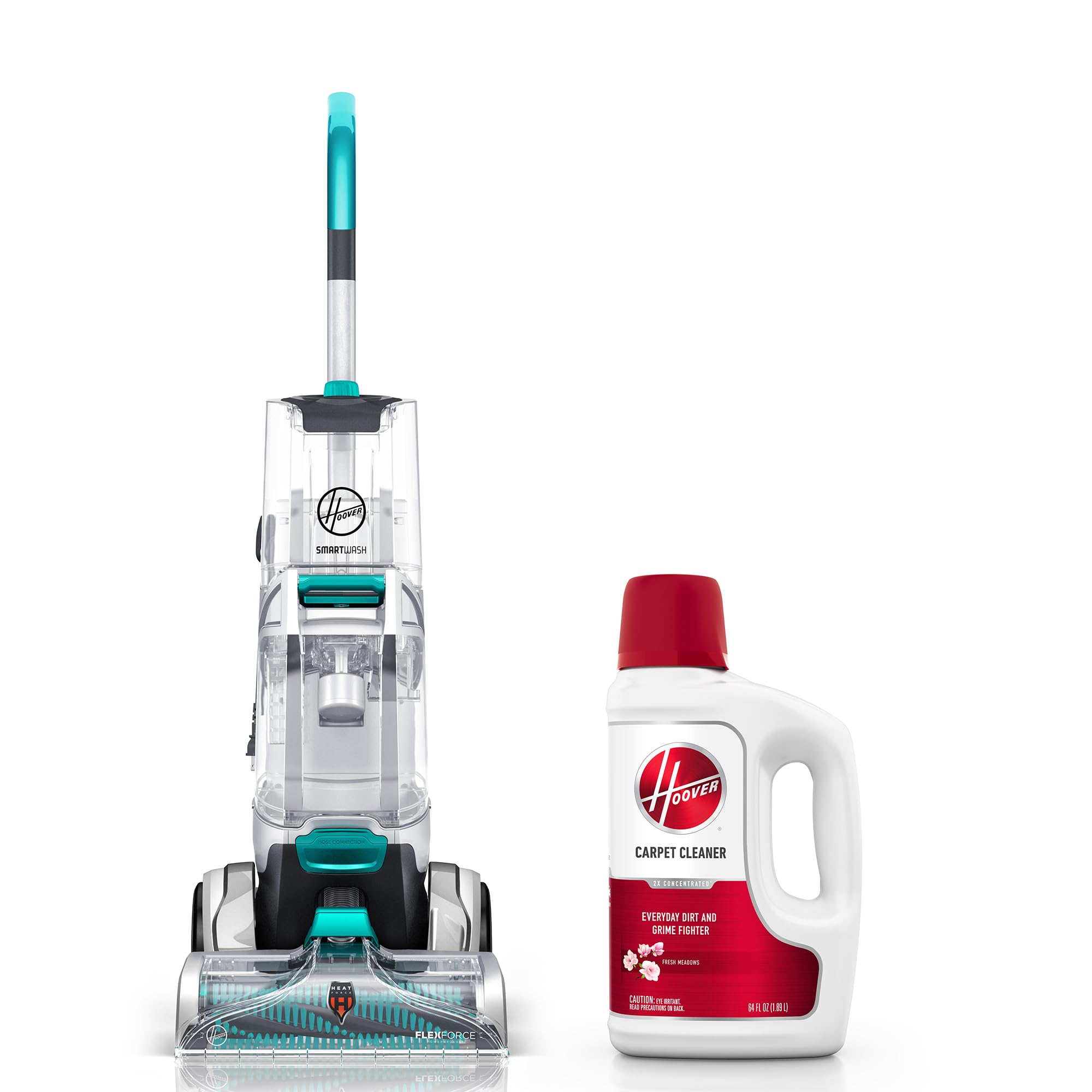 Hoover SmartWash+ Automatic Carpet Cleaner Machine with 64 oz Carpet Cleaning Solution - Deep Cleaning for Carpets & Upholstery - Perfect for Home, Office & Pet Stain Removal (Model FH52000 + AH31924)