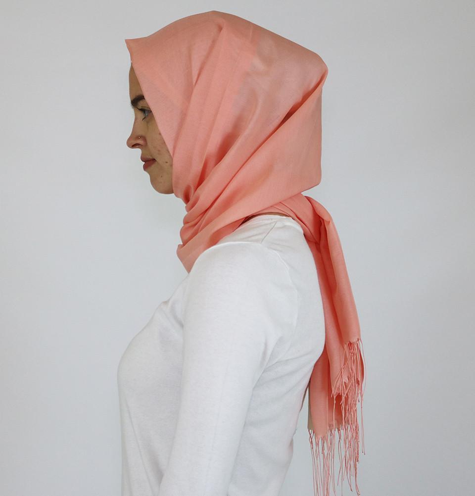 Aker Ince Muslim Hijab Shawl Scarf - Salmon Pink #362 - Perfect for Prayer, Modest Fashion & Everyday Wear