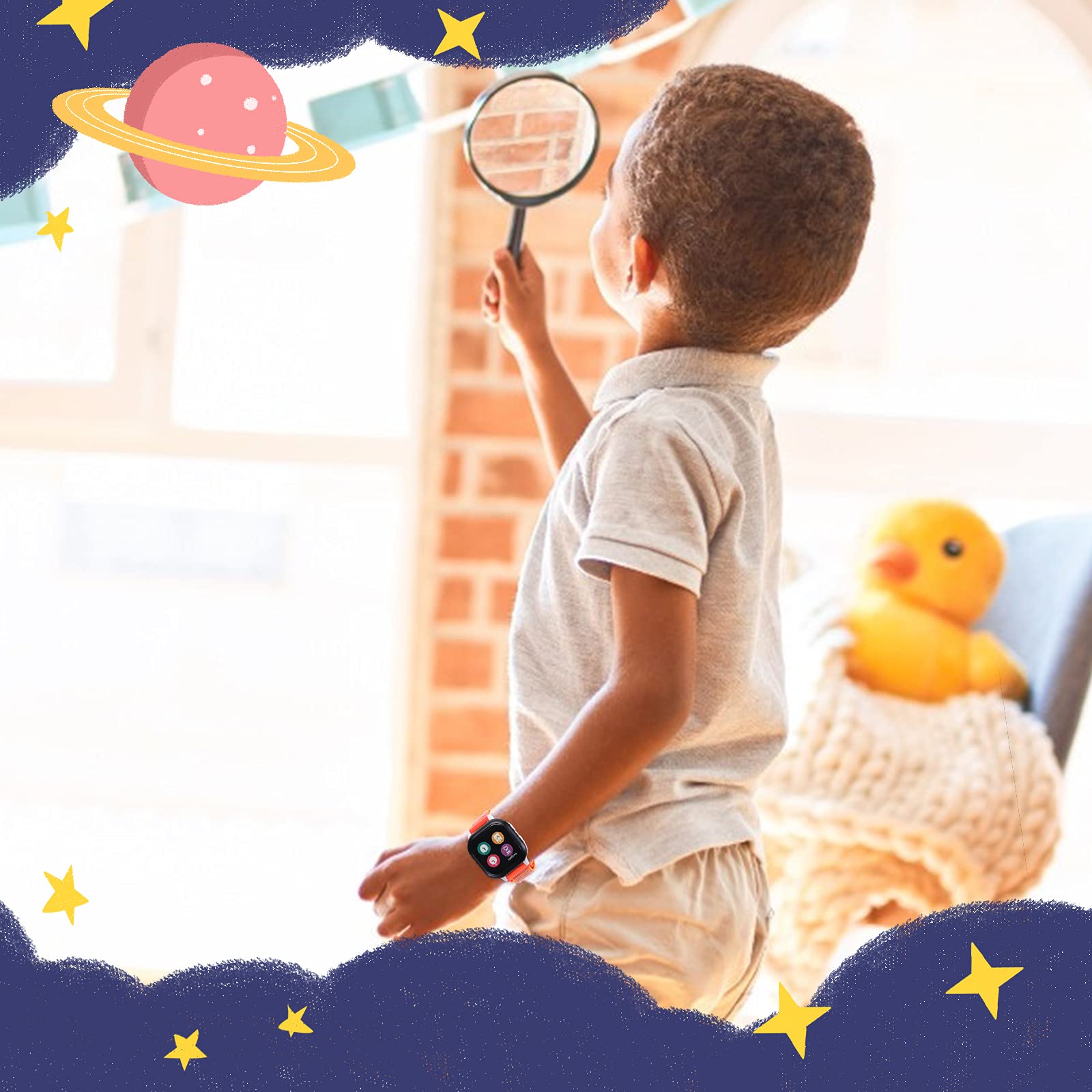 MHunter Kids Nylon Watch Band - 20mm Soft Breathable Sport Hook Loop Strap for Gizmo Watch 3 2 1 / Gabb Watch 3 2 1 / SyncUP Watch - Durable Replacement Smartwatch Bands for Boys & Girls - Perfect for School, Sports & Outdoor Activities