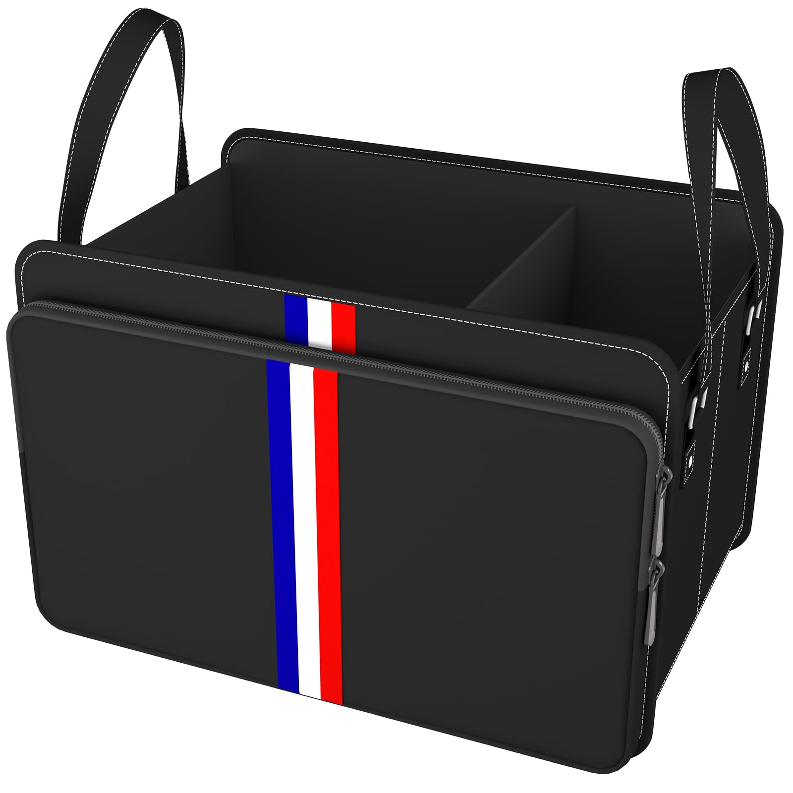Homeve Waterproof Collapsible Car Trunk Organizer - 3 Compartment Foldable Storage for Car Accessories, Tools & Sundries - Universal Tote Bag for Men & Women (Black, Standard) | Perfect for Road Trips, Grocery Shopping & Vehicle Organization
