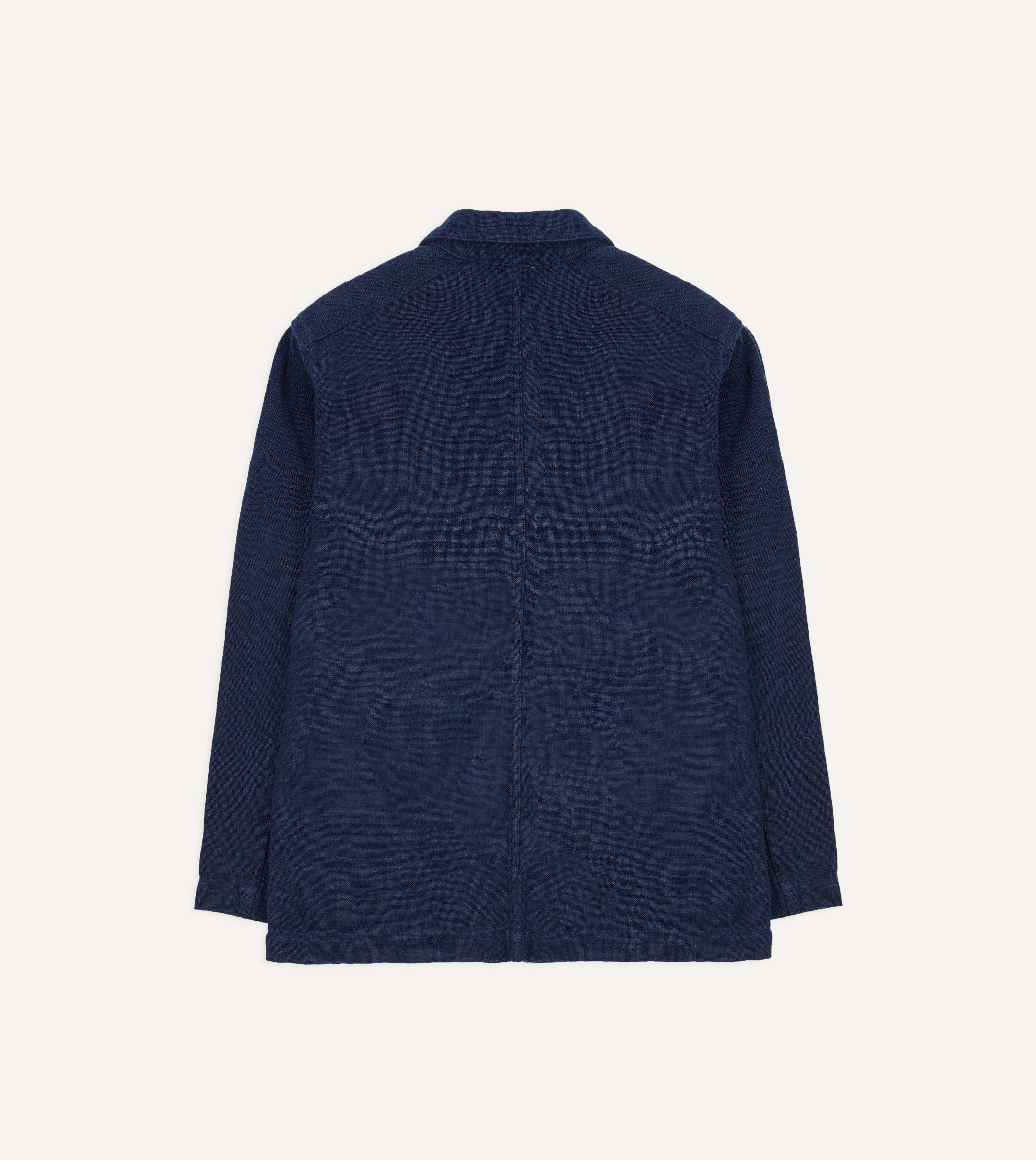 Men's Navy Blue Linen Chore Jacket with 5 Pockets - Lightweight Workwear for Outdoor Activities, Gardening & Casual Wear