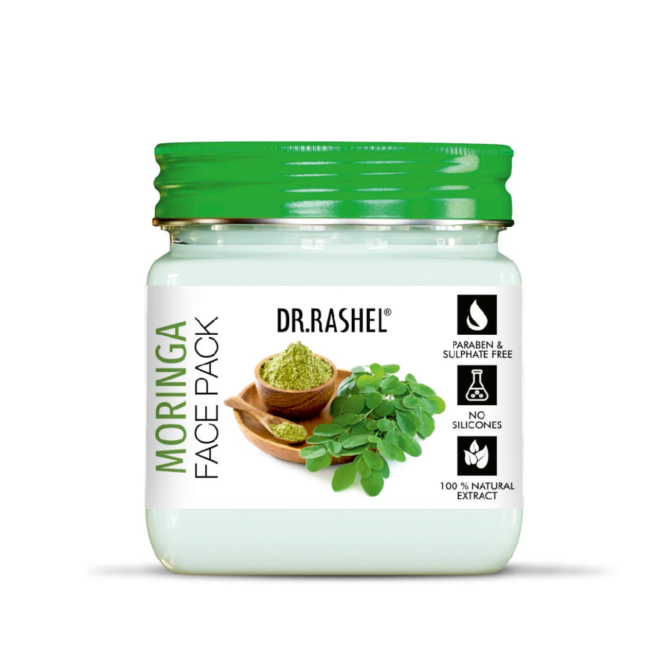 DR.RASHEL Moringa Glycolic Acid Face Mask - Nourishing & Replenishing Facial Treatment with Moringa Leaf & Calendula Extract (380ml) for All Skin Types - Perfect for Daily Skincare Routine & Spa Day at Home