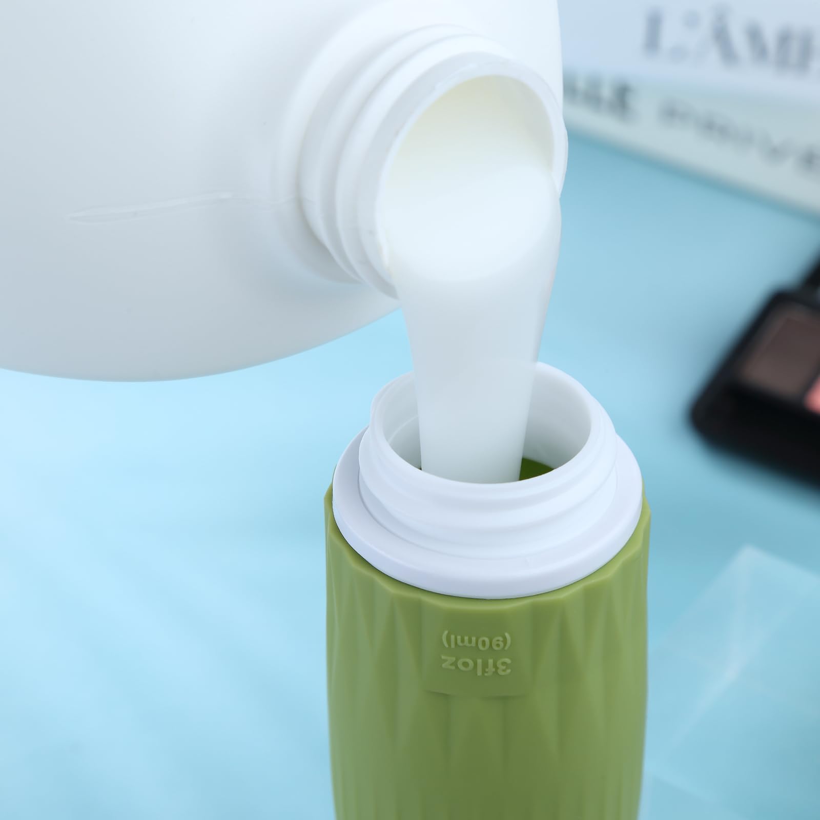 **Gemice 4-Pack 3oz Leak-Proof Silicone Travel Bottles – TSA Approved Refillable Toiletries Containers for Shampoo, Body Wash & Lotion | Perfect for Air Travel, Gym & Vacation Essentials**