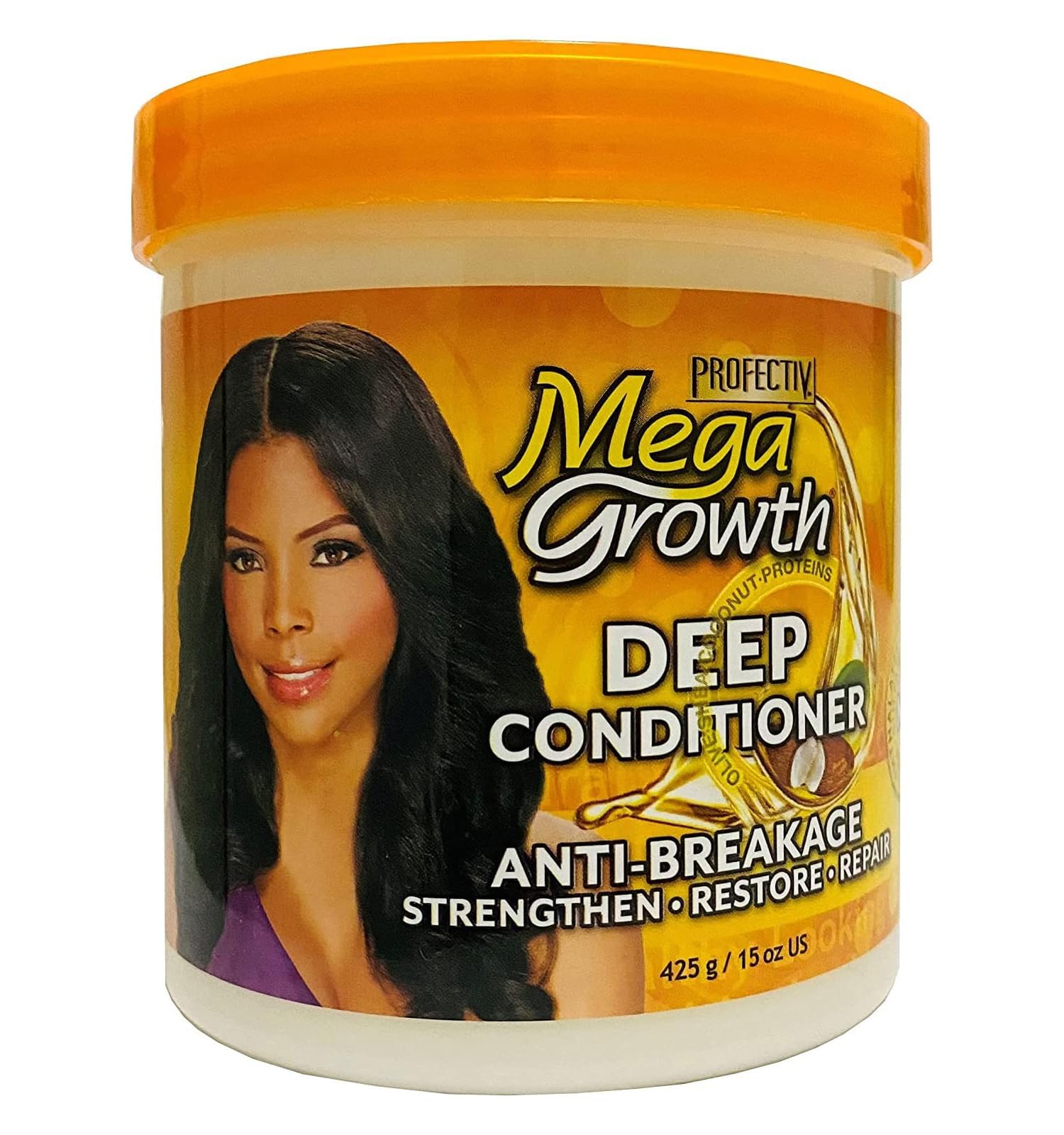 Mega Growth Anti-Breakage Strengthening Deep Conditioner - Hydrating Hair Mask for Damaged Hair, 15 oz | Repairs & Restores Fragile Hair, Adds Shine & Softness | Perfect for Dry, Color-Treated & Chemically Processed Hair
