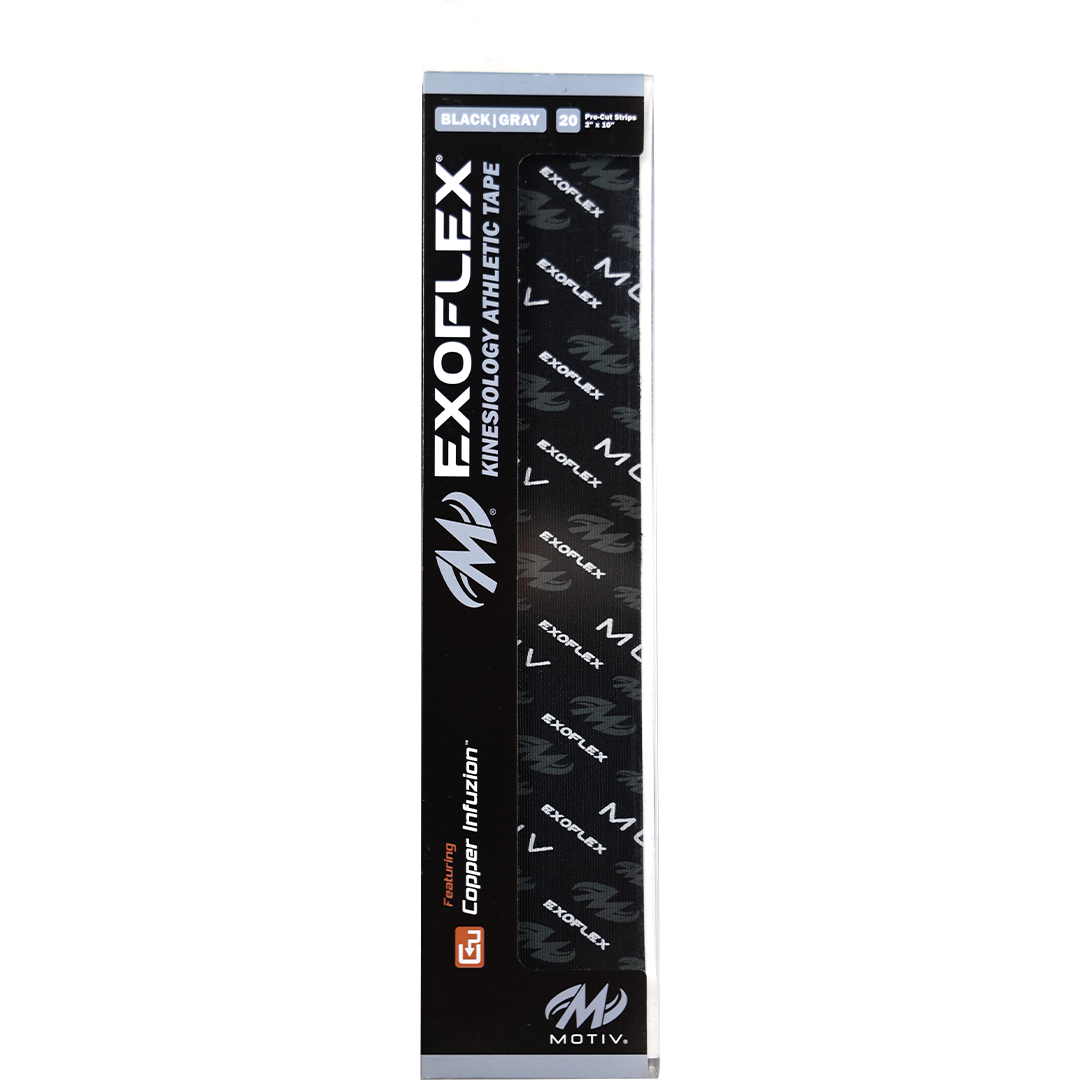 Motiv ExoFlex Kinesiology Athletic Pre Cut Tape - Breathable Sports Tape for Joint Support & Pain Relief - Ideal for Running, Gym Workouts & Injury Recovery (Gray)