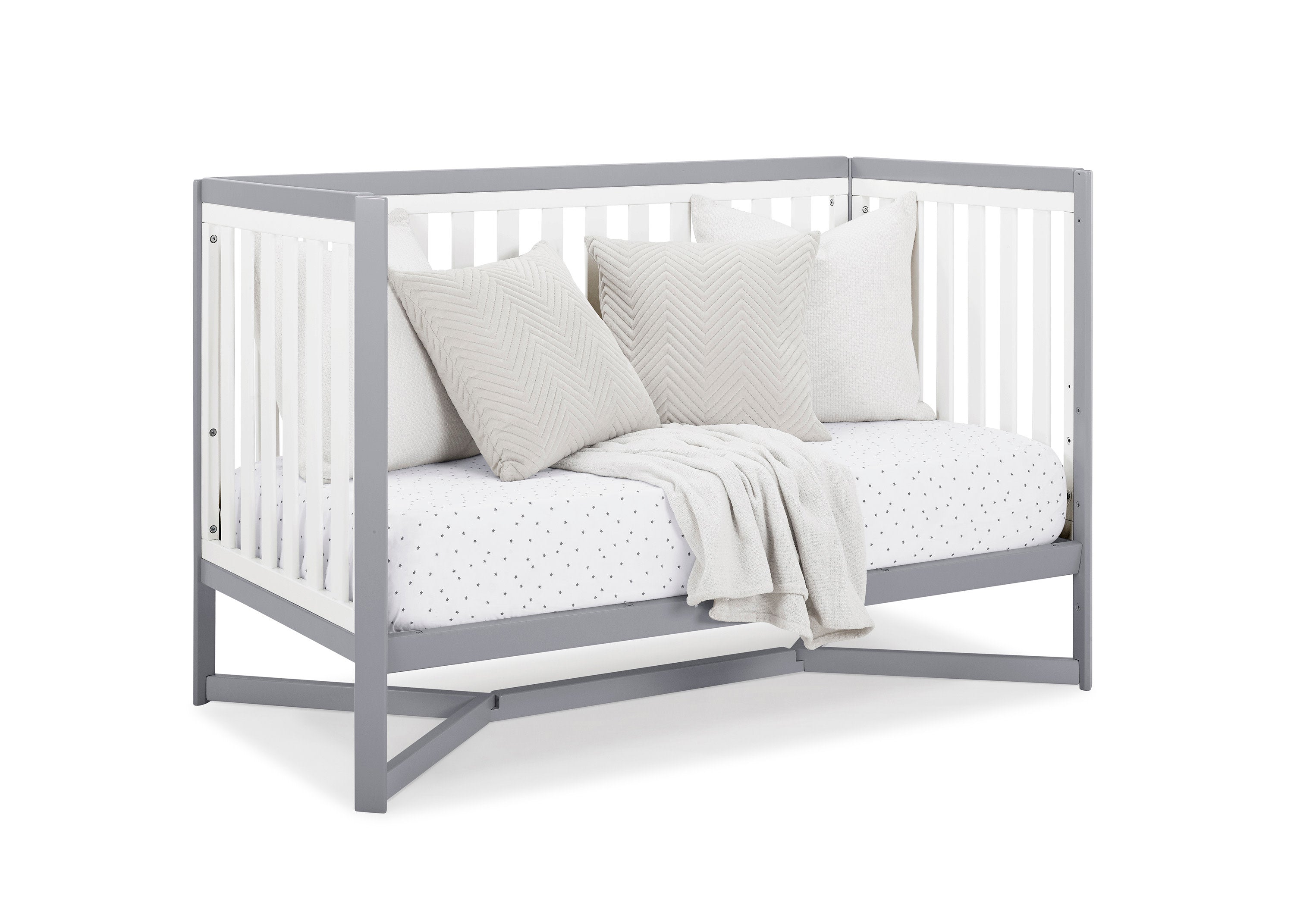 Tribeca 4-in-1 Convertible Baby Crib - White Nursery Furniture for Newborn to Toddler Bed - Perfect for Modern Nursery Rooms & Daycare Centers
