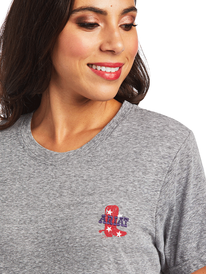 Ariat 10040511 Women's Singing the Blues T-Shirt - Charcoal Grey - Casual Western Wear for Country Music Fans & Outdoor Activities