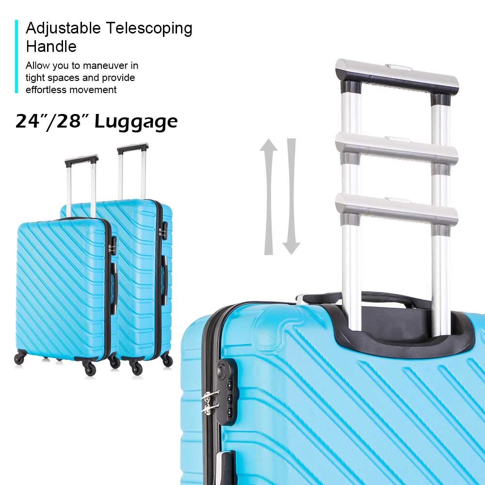 Apelila ABS Hardshell Luggage Set with 360° Spinner Wheels - 4-Piece Carry-On Suitcases (Sky Blue) | Perfect for Air Travel, Business Trips & Family Vacations
