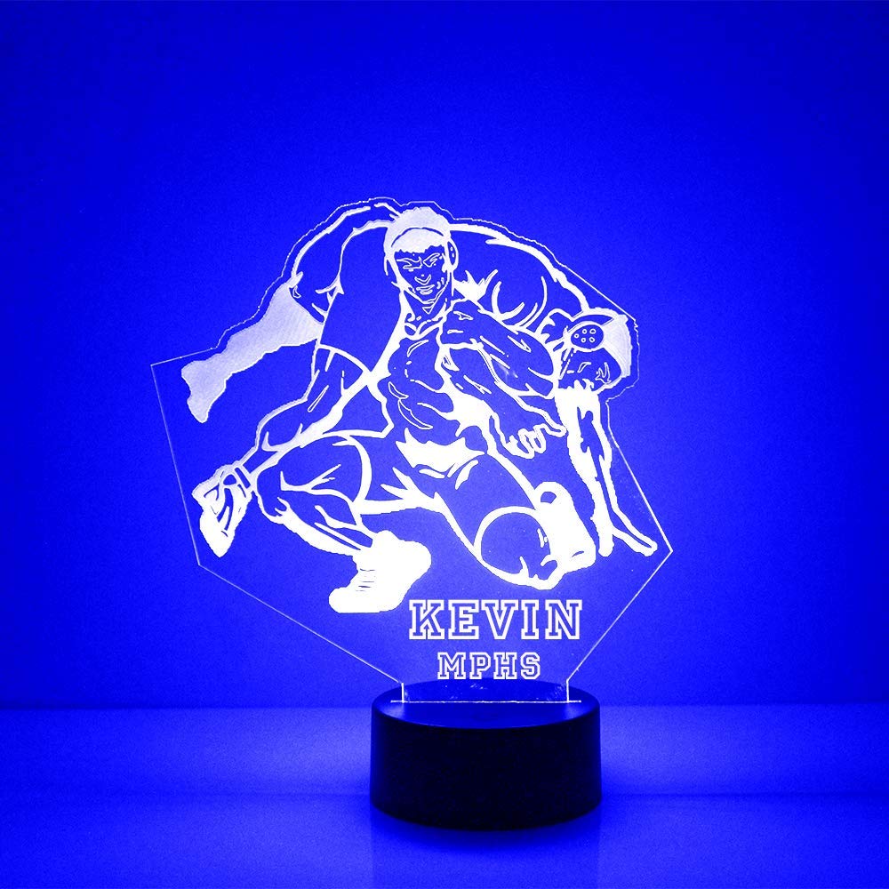 Personalized LED Night Light - Custom Engraved with Name/Text, 16 Colors & 4 Modes, USB/Battery Powered - Perfect for Bedroom, Nursery, Sports Fan Gifts & Home Decor