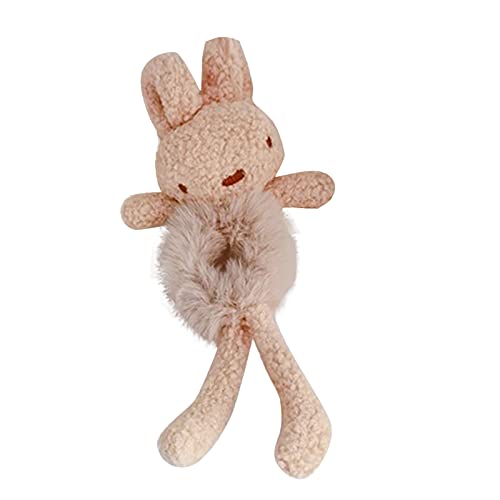 Cute Plush Velvet Scrunchies Hair Ties for Women - Soft Elastic Bear Hair Bands for Girls, Ponytail Holders - Perfect for School, Work, Gym and Everyday Use
