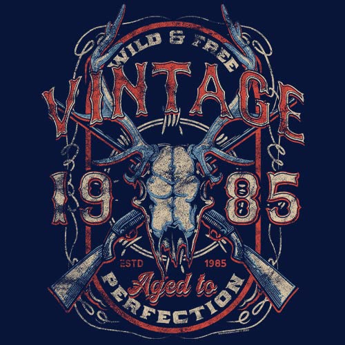 Vintage Deer Skull 1985 Aged to Perfection - Unique 40th Birthday Gift for Men - Funny 40th Birthday T-Shirt - Perfect for Birthday Parties, Gag Gifts & Retro Theme Events