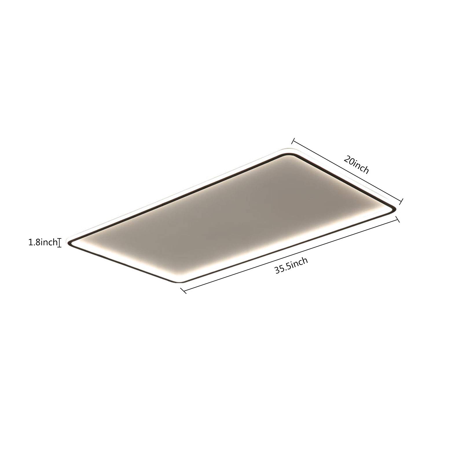 YIYIBYUS Modern Dimmable LED Ceiling Light with Remote Control - Acrylic Rectangle Lighting Fixture for Living Room, Bedroom, Kitchen & Dining - Warm White Light for Cozy Home Ambience