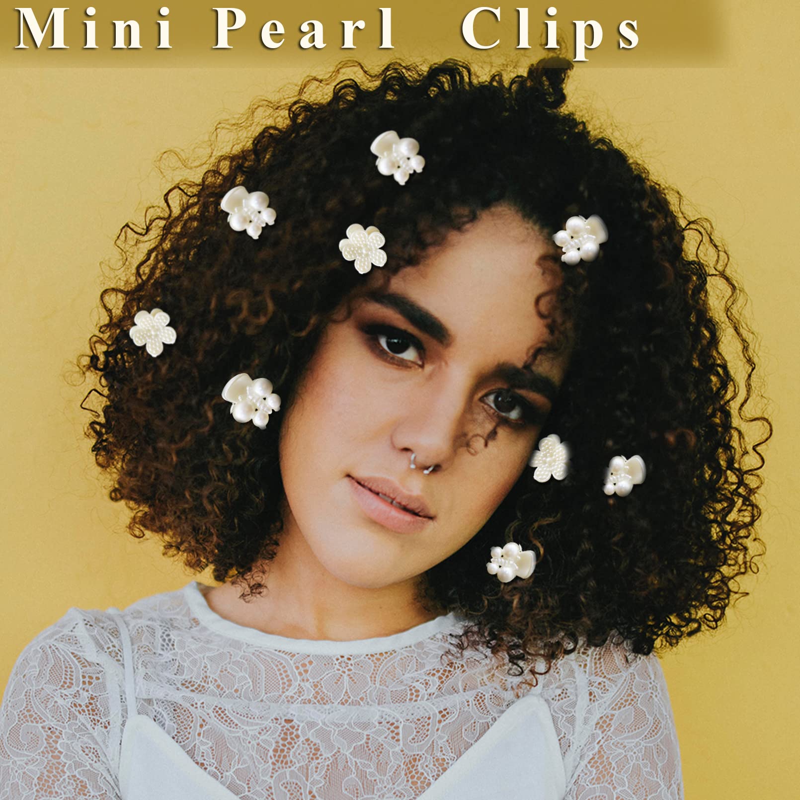 40 Pcs Mini Pearl Claw Clips for Women & Girls - Sweet Daisy Butterfly Flower Hair Clips with Pearl & Dragonfly Decorations | Perfect for School, Work, Parties & Everyday Hairstyles